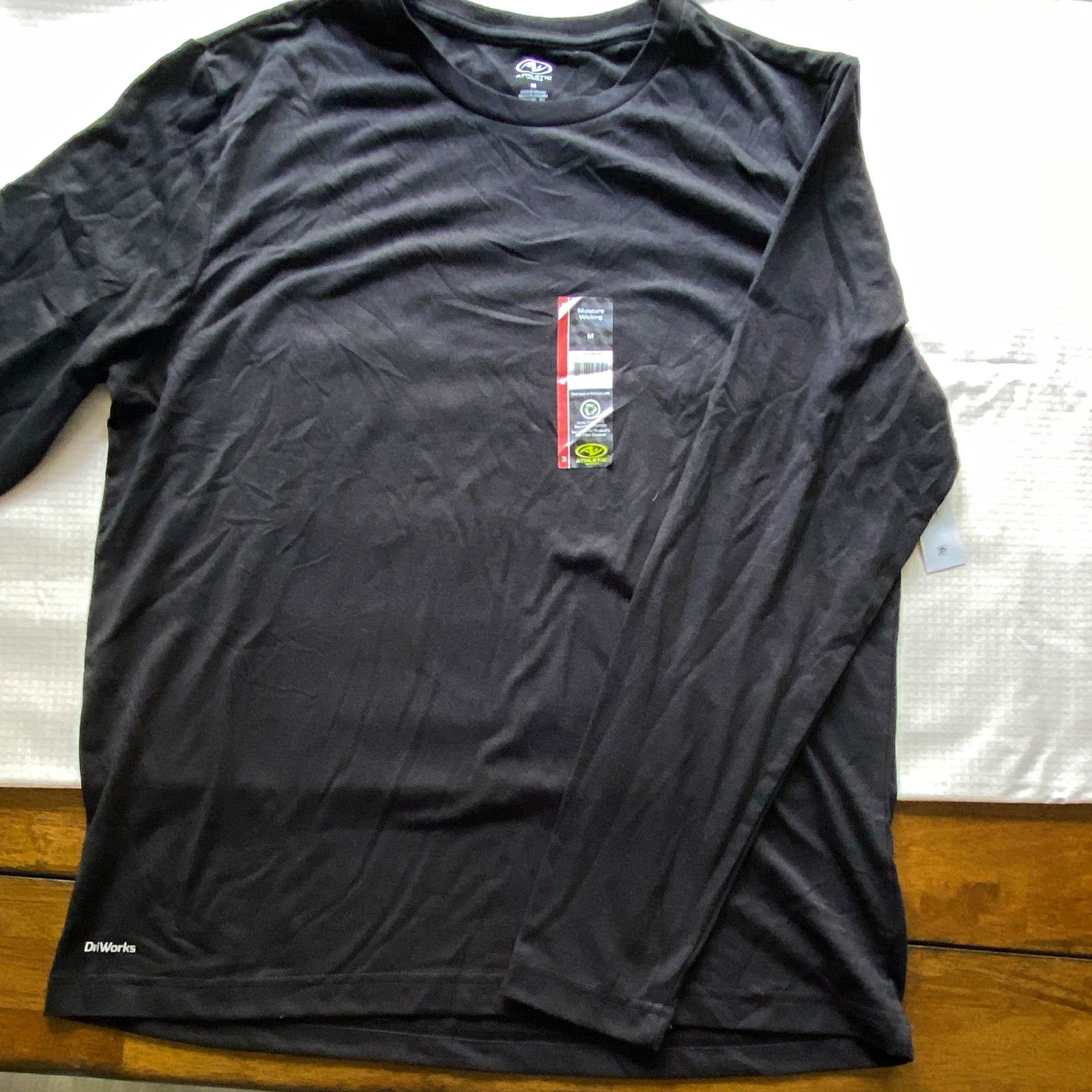 C9 Champion DriWorks Womens Moisture Wicking Black Long Sleeve Crew Tee M
