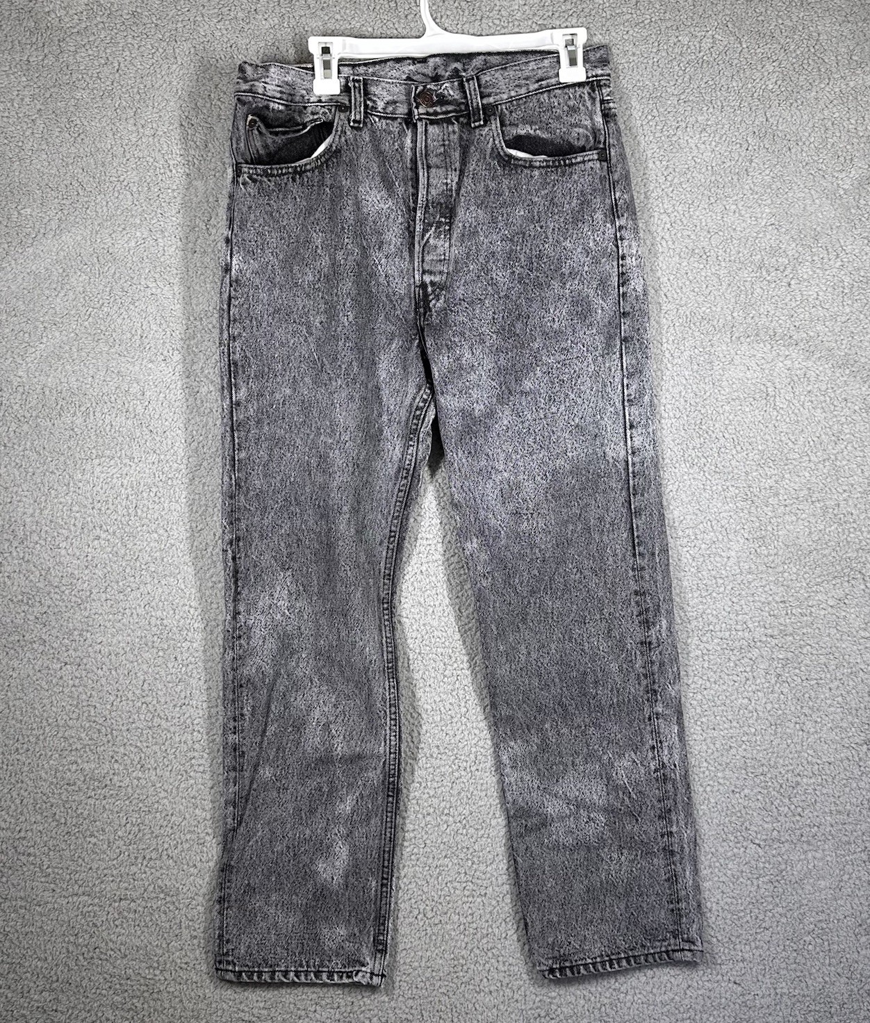 Vtg Levi’s 501xx Jeans Mens 34x30 (32x28)Black Acid Wash USA Made Button Fly 80s