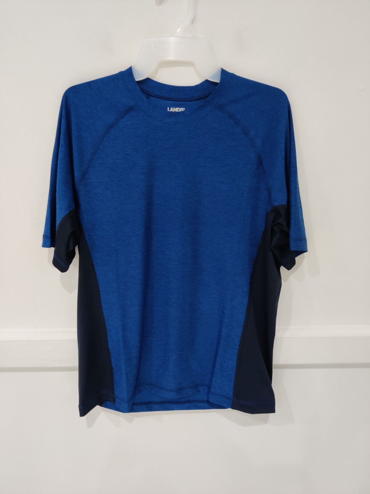 NWT Lands\' End Men\'s Crew Neck Short Sleeve Rash Guard UPF 50 L $60 FLF119