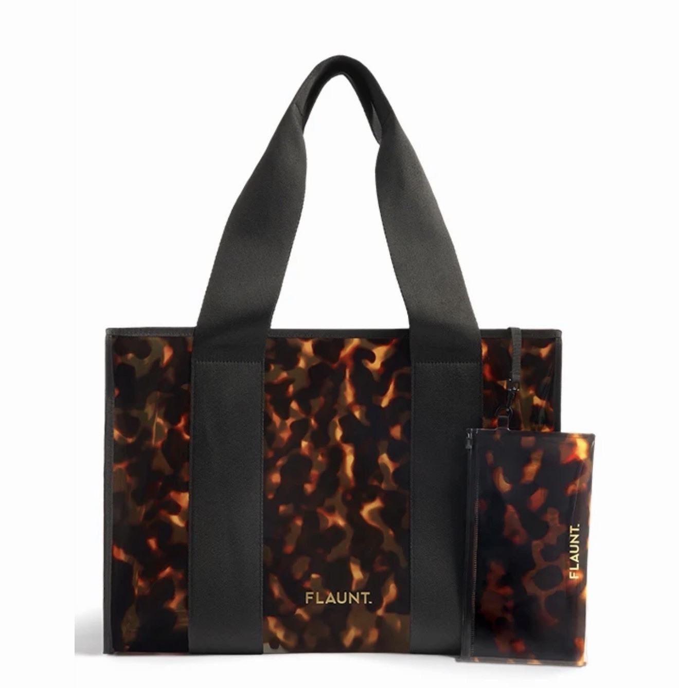 Flaunt Tortoise Everyday Tote Bag With Inner Pouch New With Tags SHIPS FREE