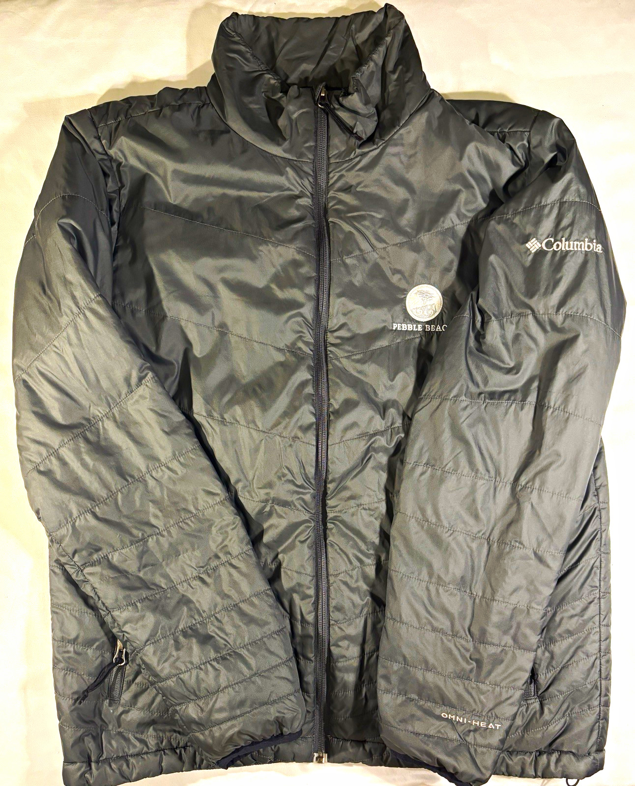 Columbia Omni-Heat Puffer Jacket - Insulated Full Zip Zip Pockets Men’s S Gray