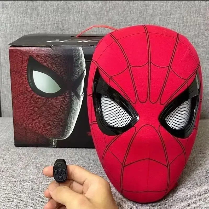 Spider-Man Mask Moving Arachnid Eyes Chin Control Eyes Helmet Masks Props Gift