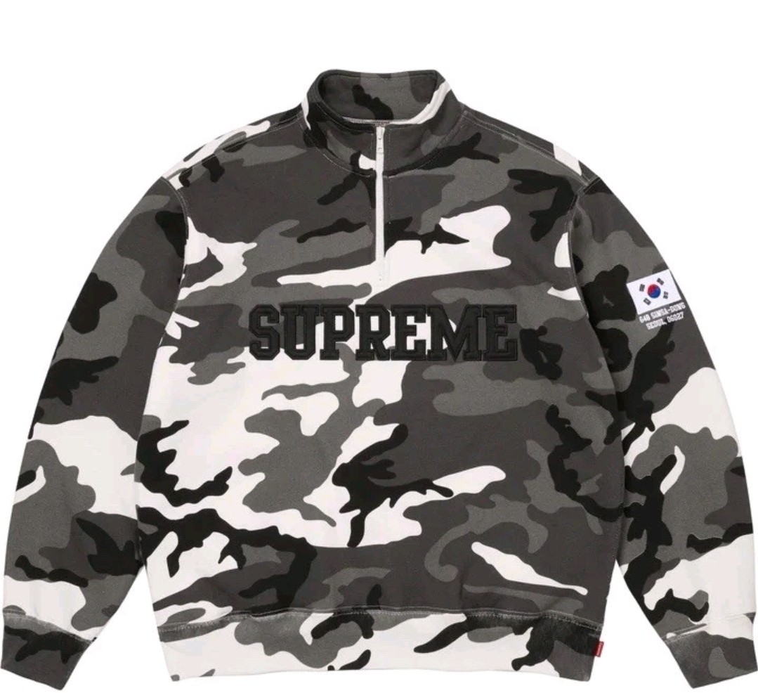 Supreme Shop Flag Half Zip Pullover Snow Camo Seoul Korea Mens Size S Small SS26