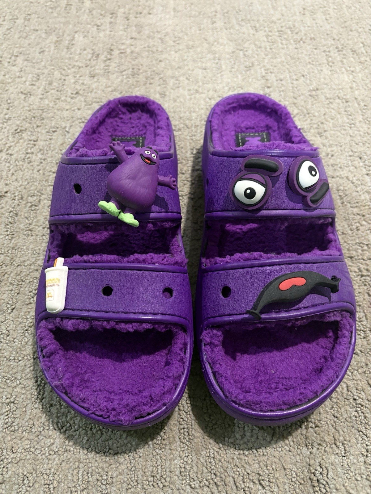 McDonald\'s X Crocs GRIMACE Cozzzy Sandal Men’s 12 Purple Collaboration
