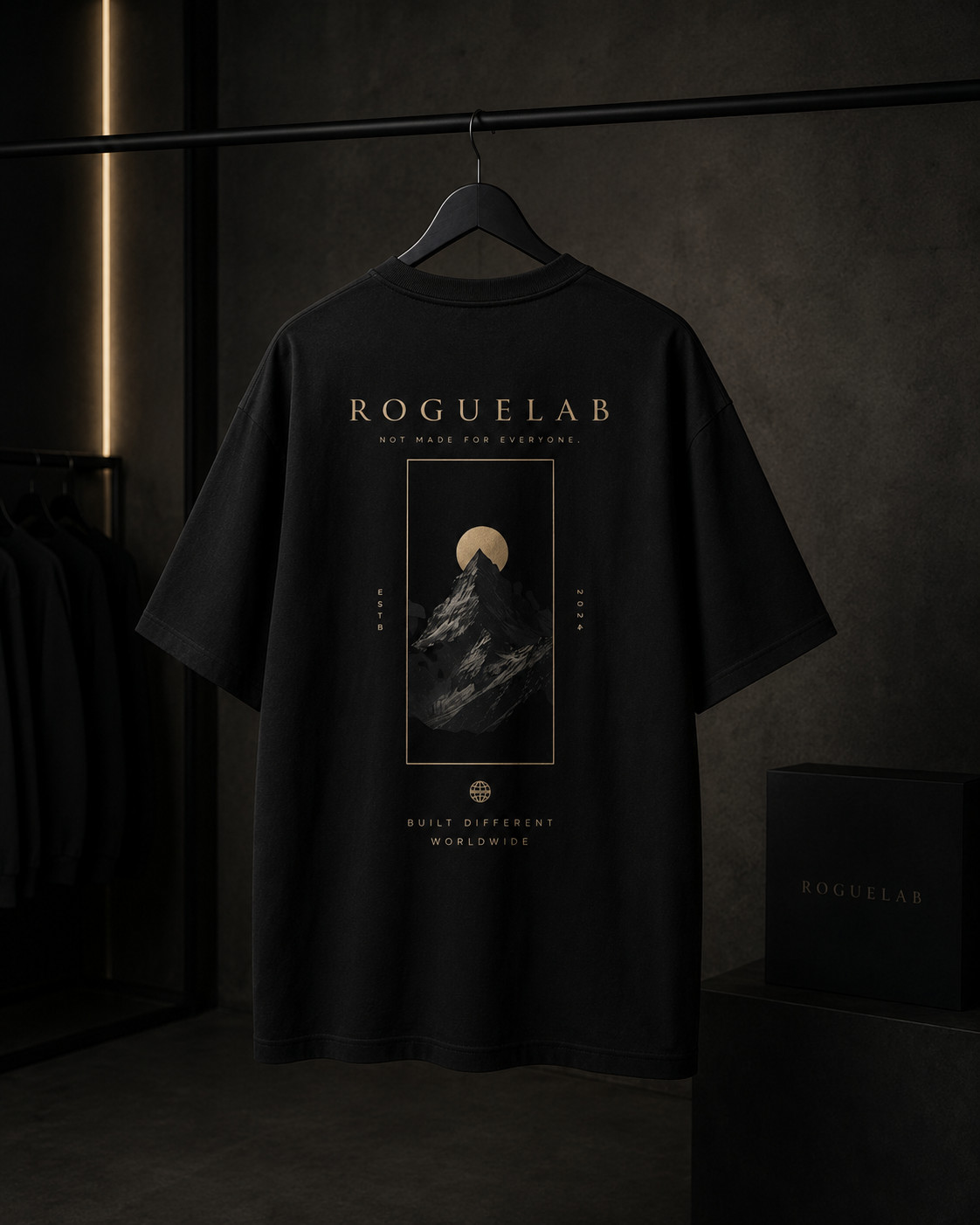 ROGUELAB Original 260 GSM Pima Cotton Graphic T-Shirt | Premium Black Tee