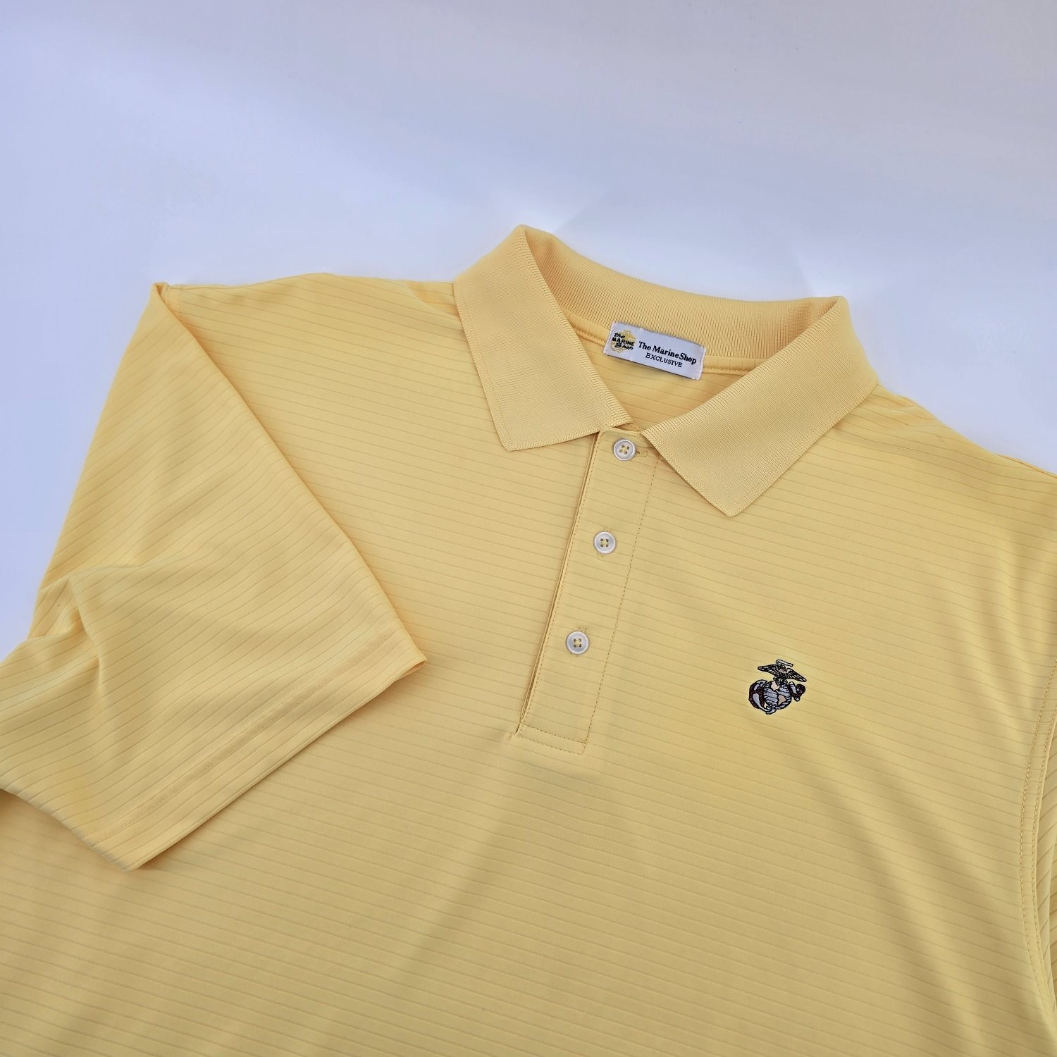 The Marine Shop Usmc Eagle Globe and Anchor Exclusive Men\'s Polo L Yellow