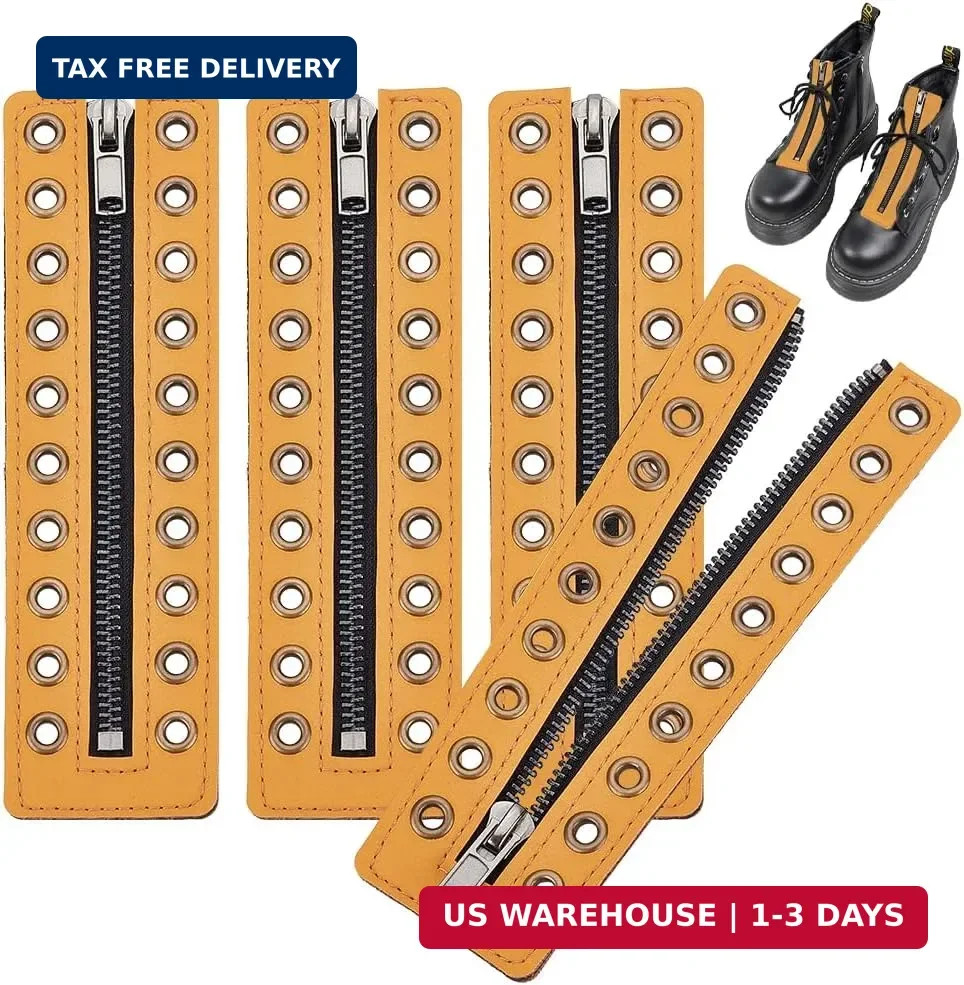 PH PandaHall Leather Lace-in Boot Zipper Inserts