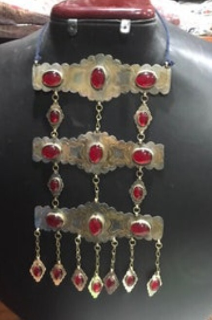 CARNELIAN VINTAGE TURKOMEN MEDALLION TRIBAL ATS BOHO GYPSY NECKLACE OOAK