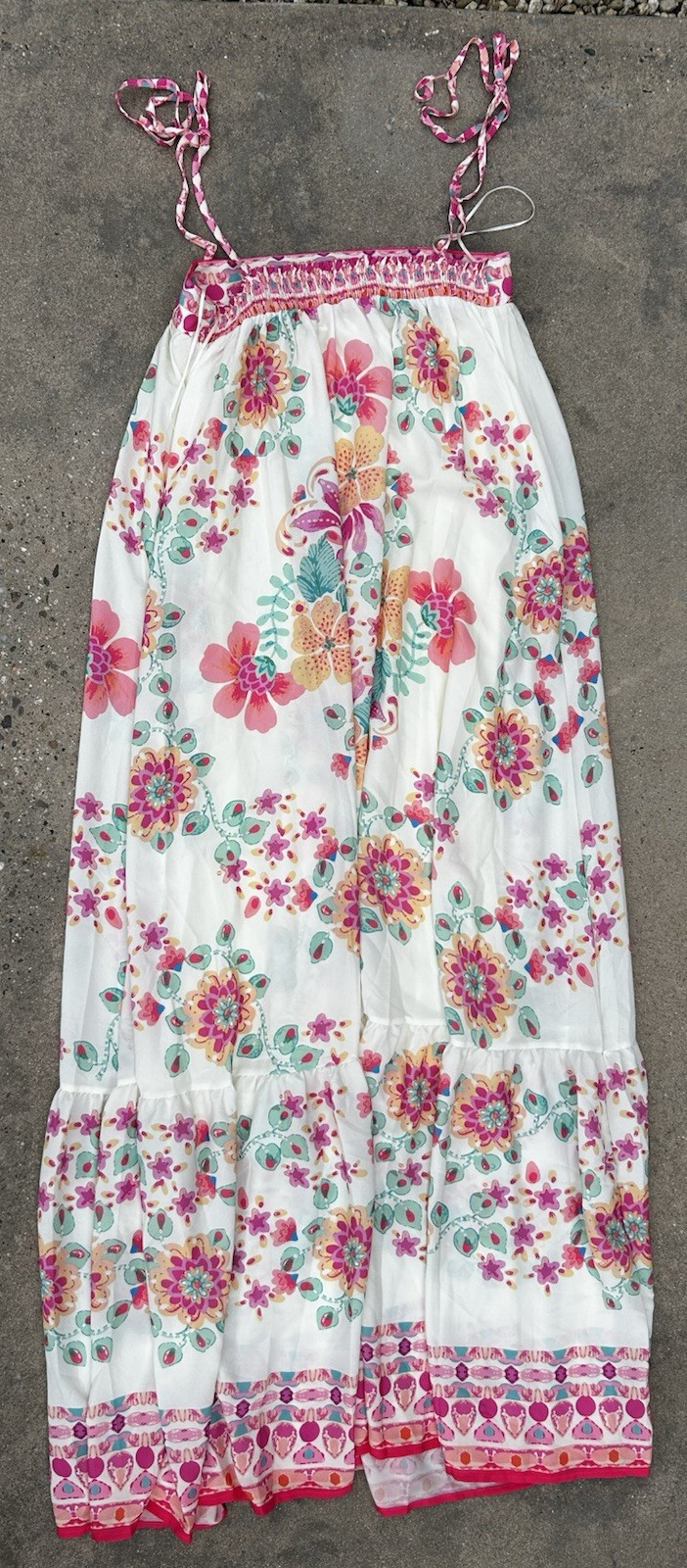 NWT Flying Tomato Women’s Maxi Dress Size Medium Red Floral With Ruffles Flowing