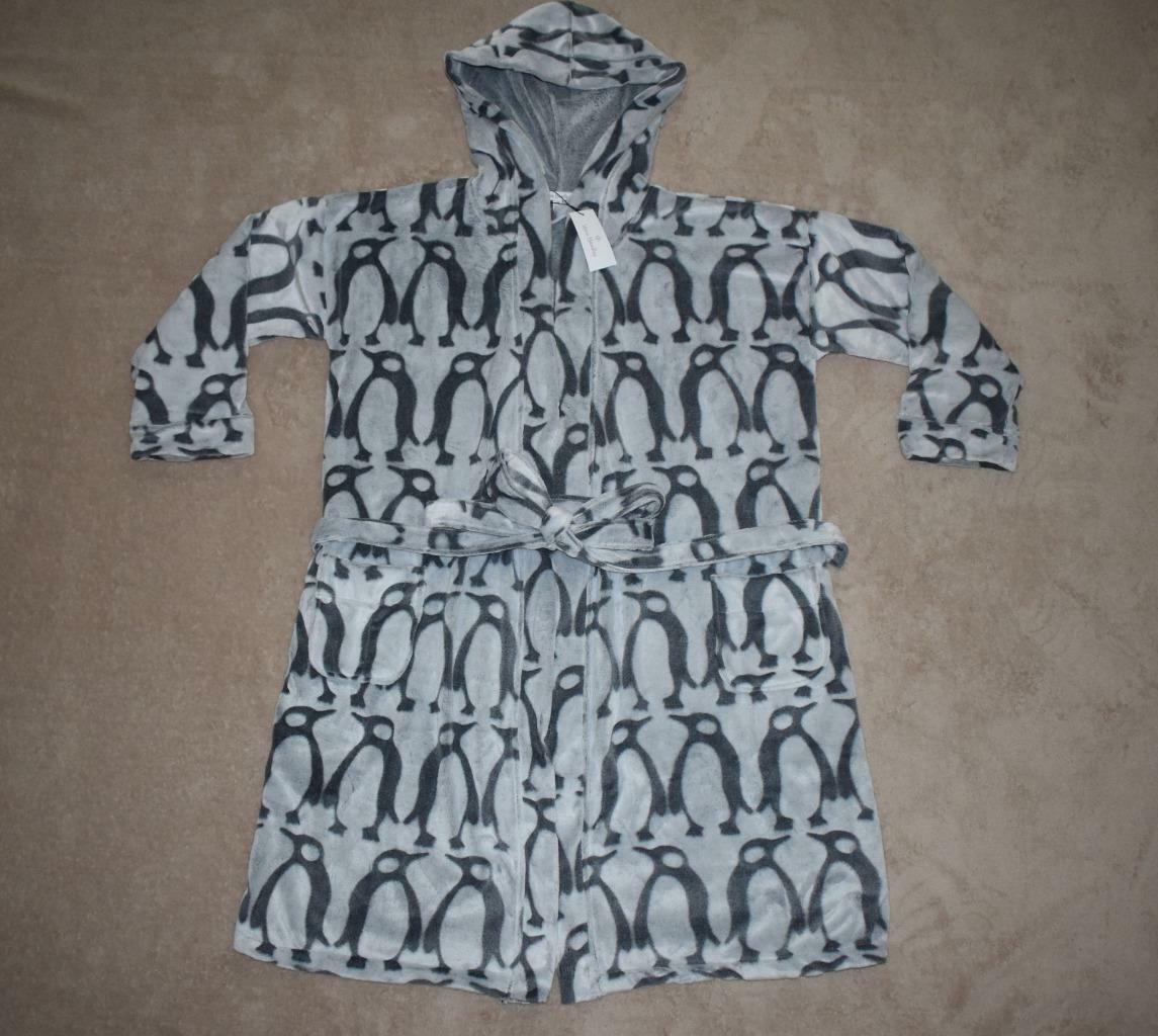 Vera Bradley Sheared Fleece Robe 26246-I71 Playful Penguins Gray LIMITED NWT