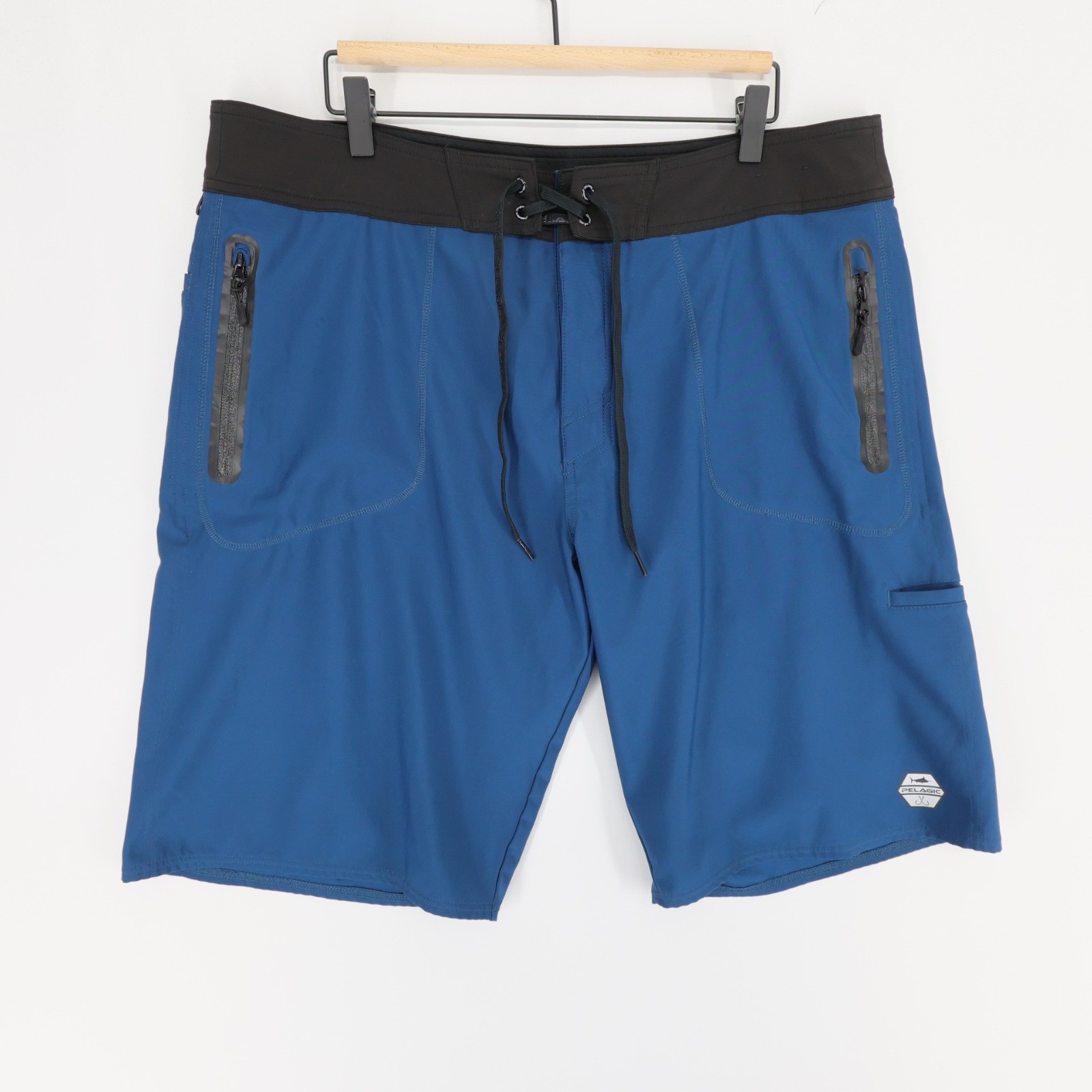 Pelagic Hydro Lite Pro Board Shorts Mens 38 Blue Fishing Swim Trunks Stretch