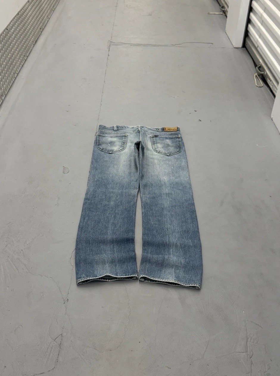 Vintage 1970s Lee Riders Faded Straight Jeans Talon Zipper 34x32