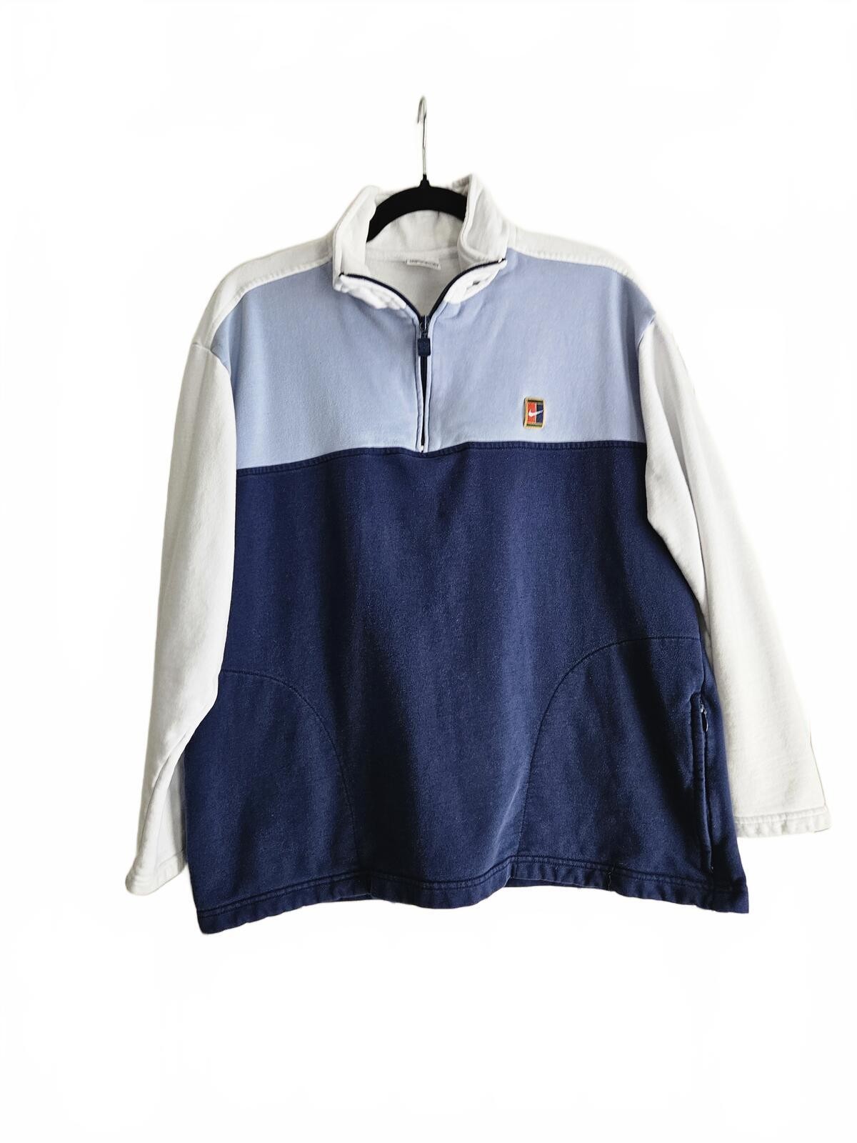 Vintage 1990\'s Nike Challenge Court half-zip Fleece Pullover  Size L (14-16)