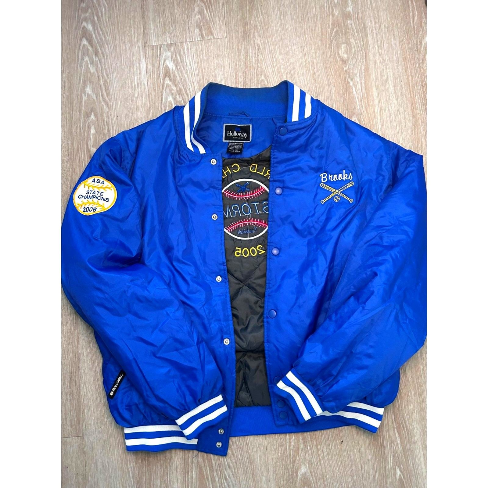 Vintage 2000s Holloway varsity-style bomber jacket Large