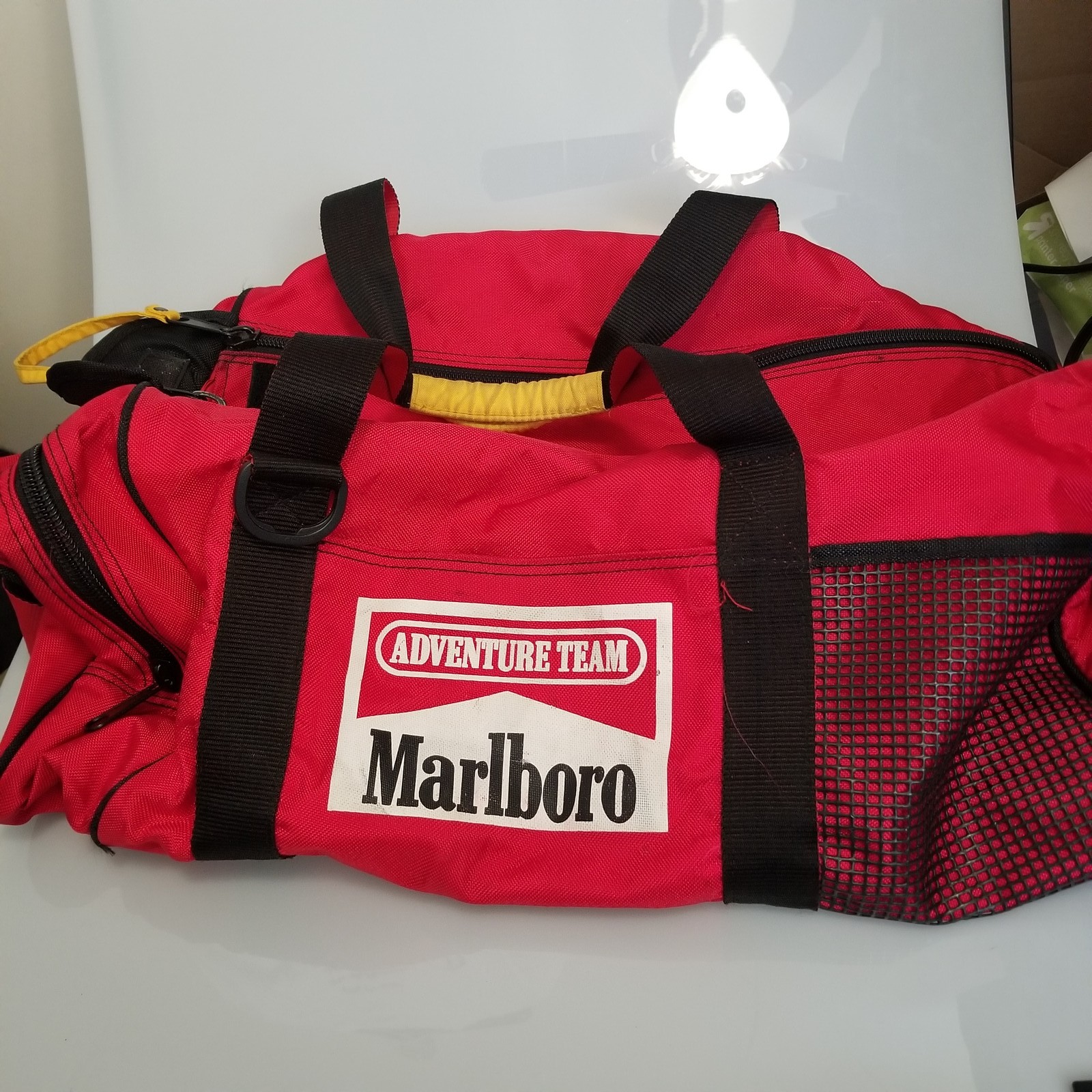 Vintage Marlboro Adventure Team Duffle Bag Red Black Large Travel Gym 90s VTG