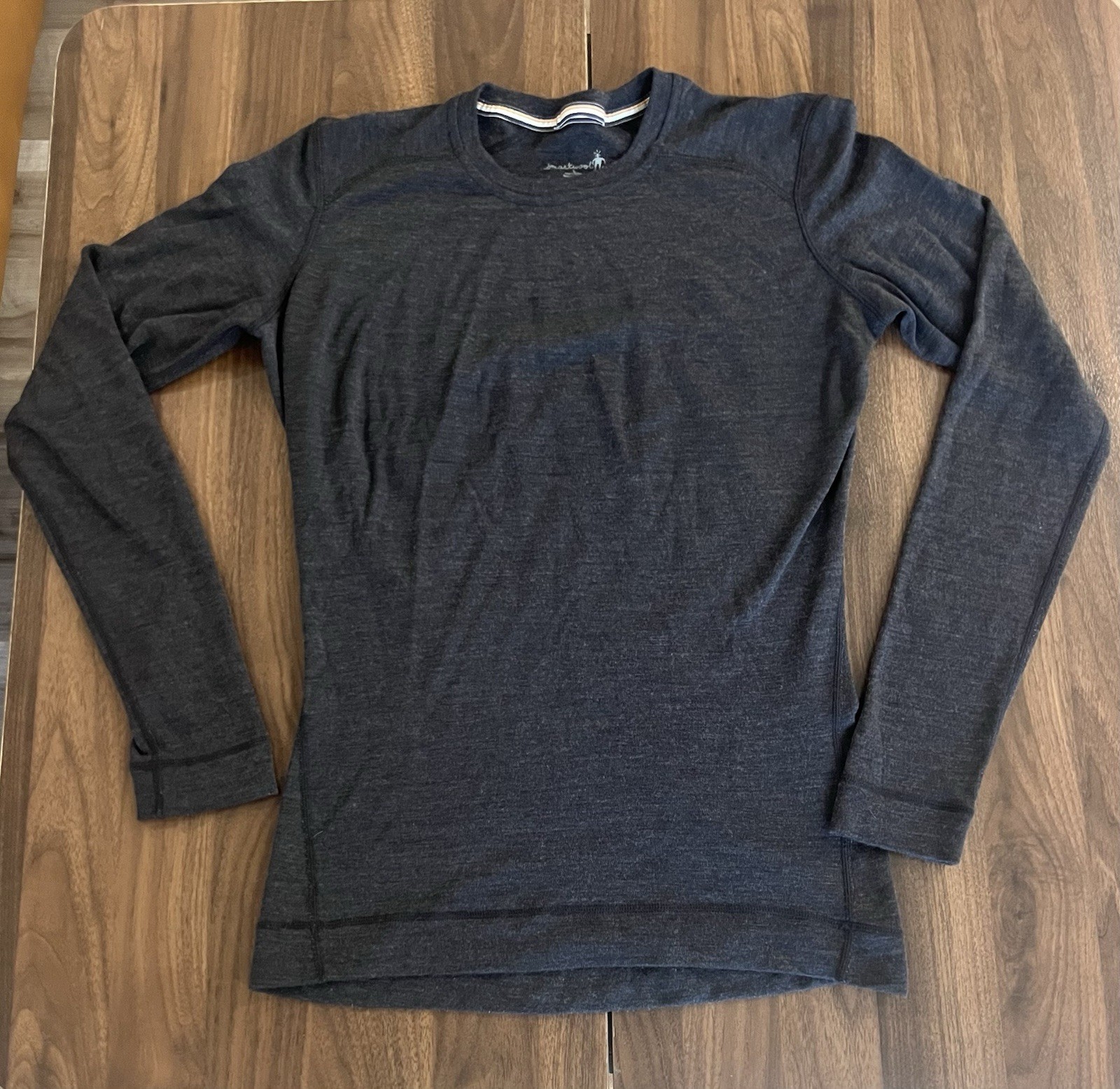 Smartwool Womens L Merino 250 Base Layer Crew 100% Wool Gray Thermal Top Flaw