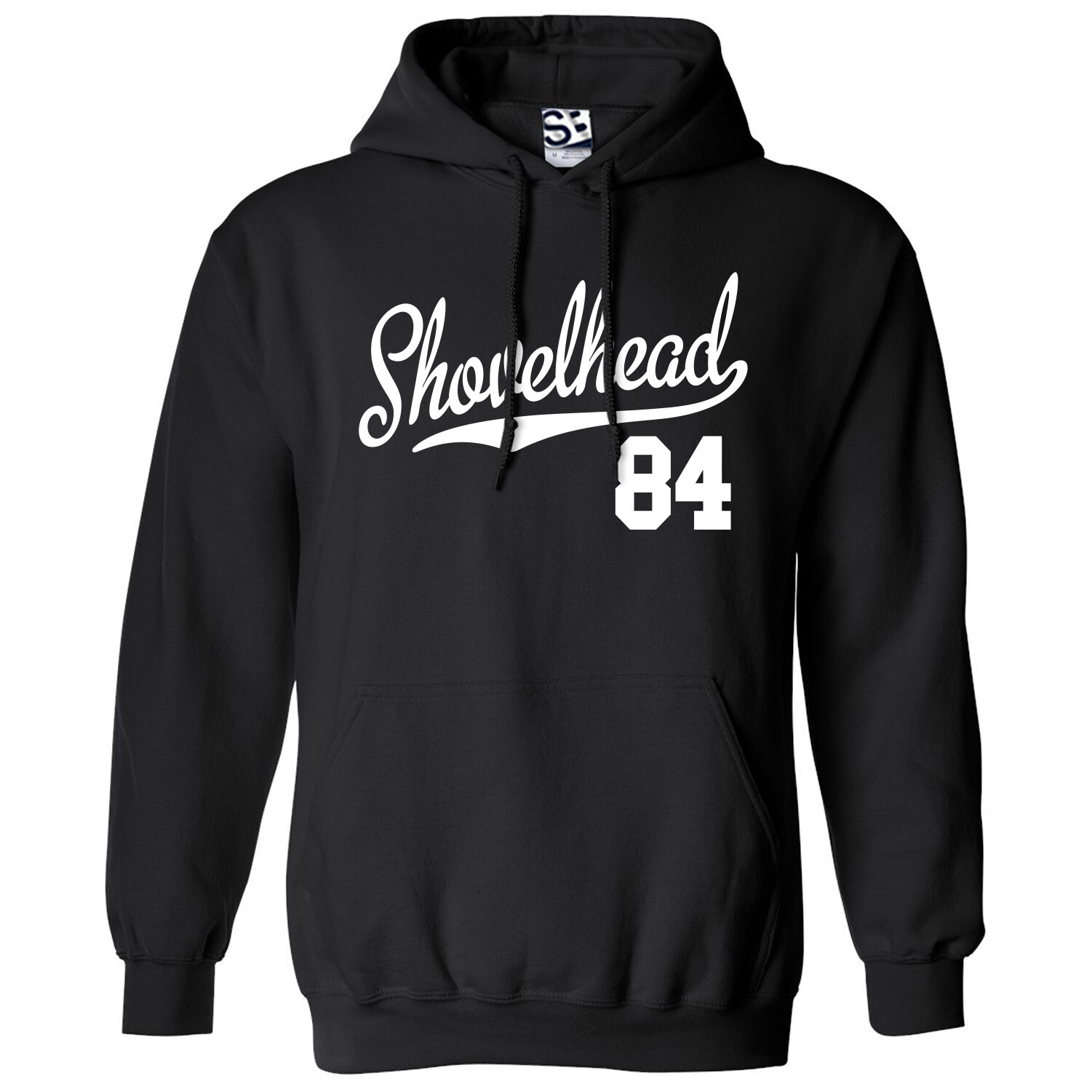 Shovelhead 84 Script HOODIE | 1984 FLH Bobber Chopper Jersey Hooded Sweatshirt