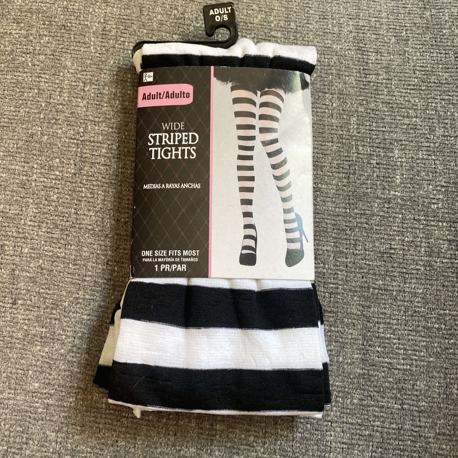 Striped Opaque Tights Womens OS One Size Novelty Pantyhose Hosiery