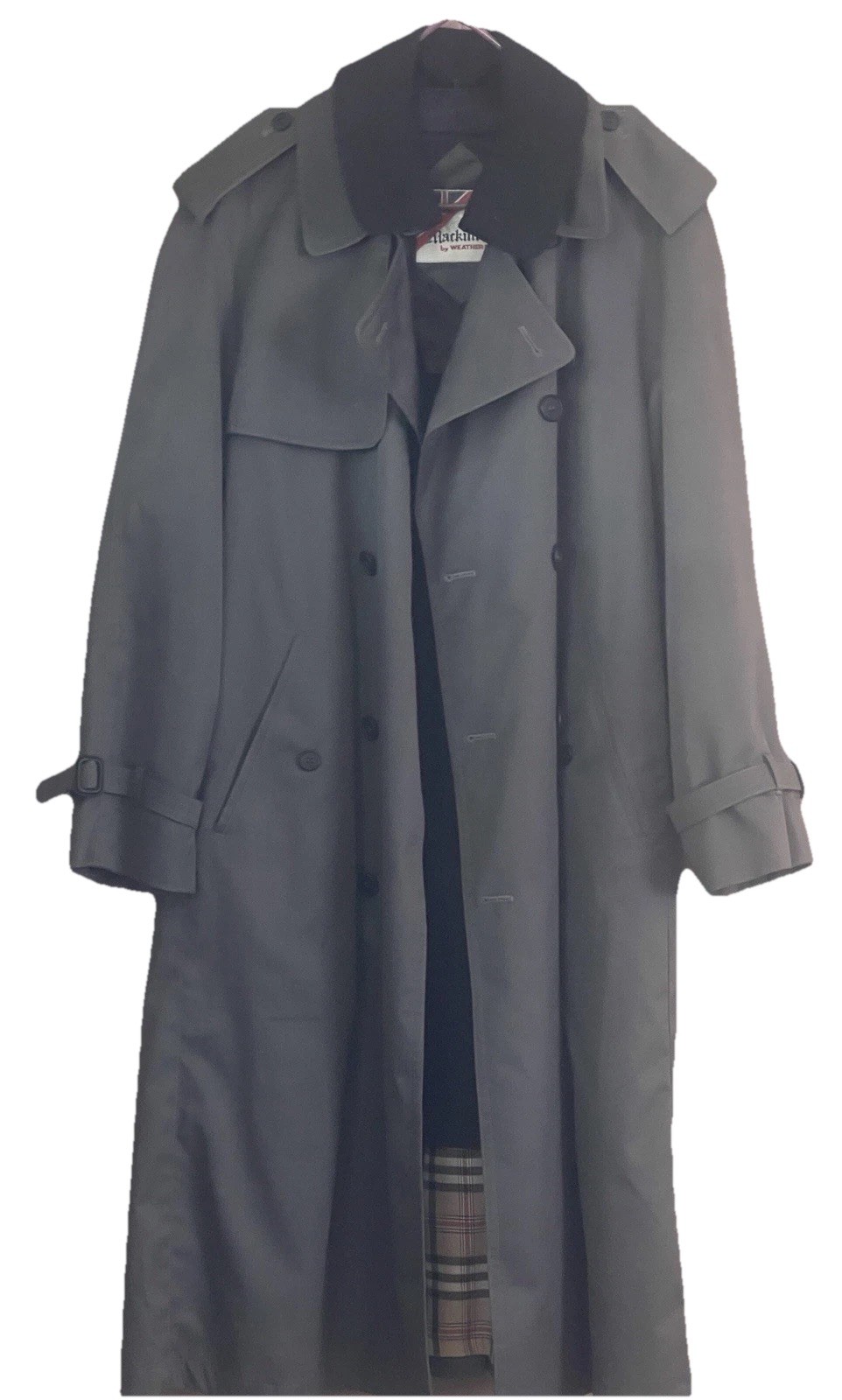 Mackintosh Mens 40R Classic Trench Coat Button Up Wool Lining
