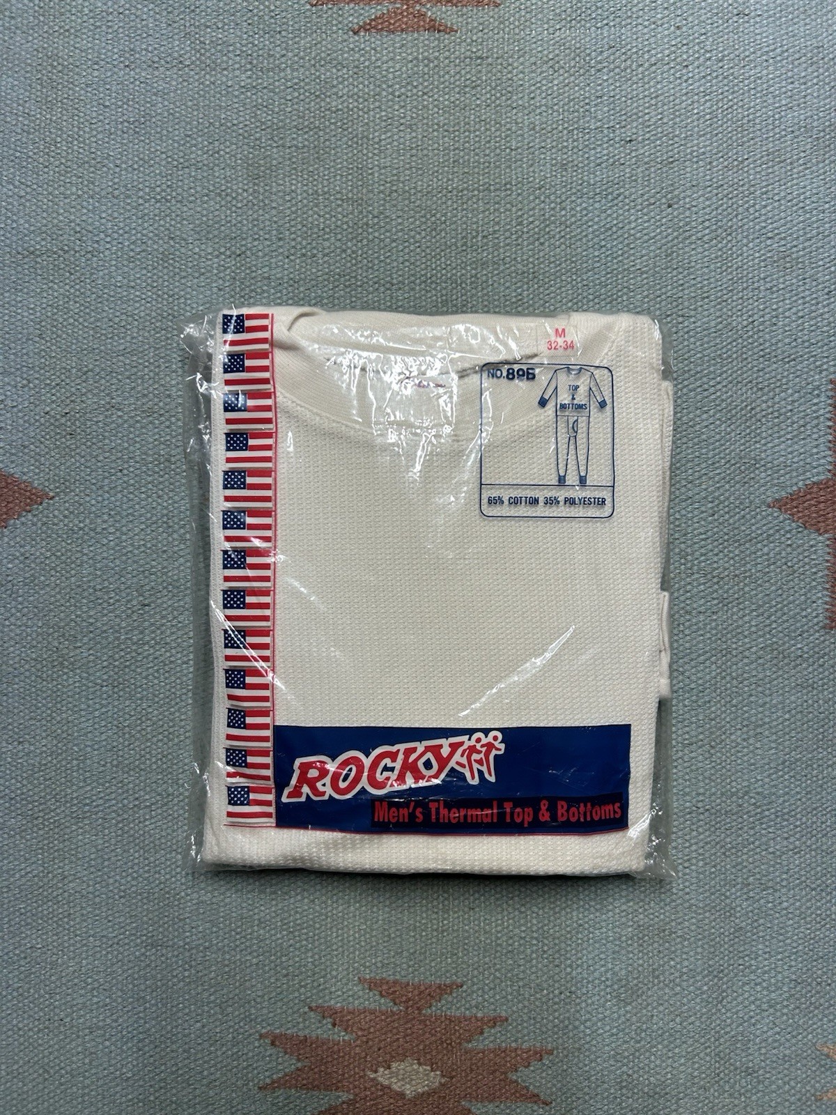 NEW Vintage waffle knit thermal shirt Rocky NWT DEADSTOCK men’s medium