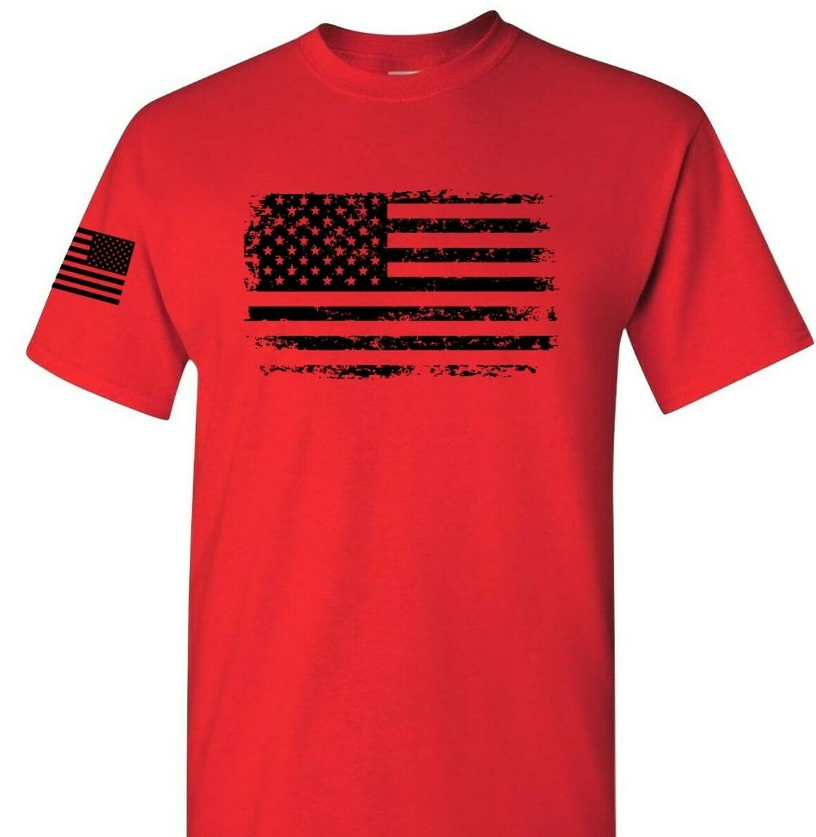 USA Distressed Flag Men T Shirt Patriotic American Tee S - 4XL