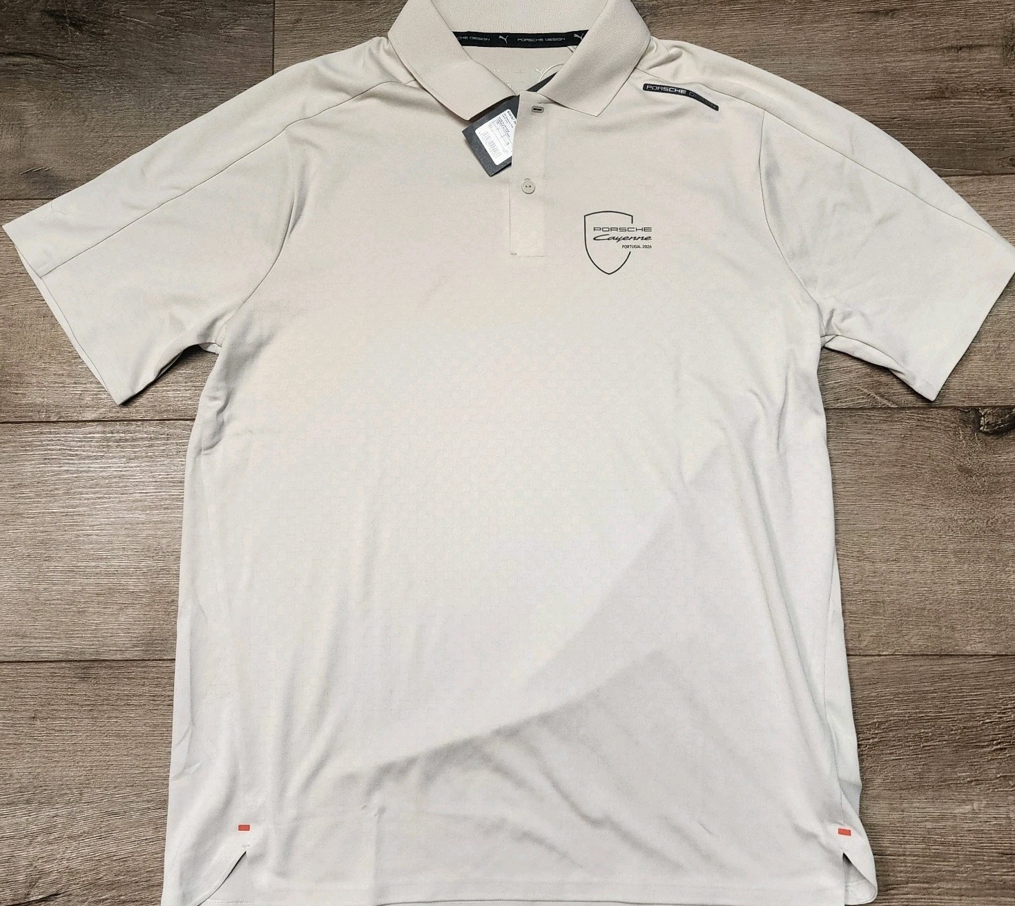 NWT Puma Porsche Cayenne Portugal 2026 Golf Polo Men Stretch Performance Ivory L