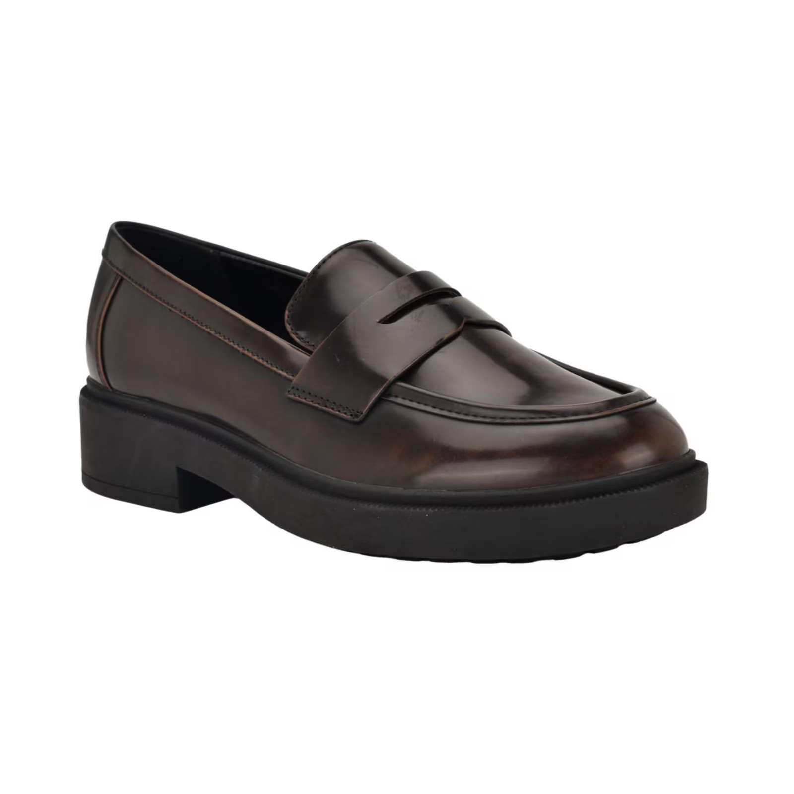 Women's Calvin Klein Otinya Almond Toe Penny Loafers Dark Brown