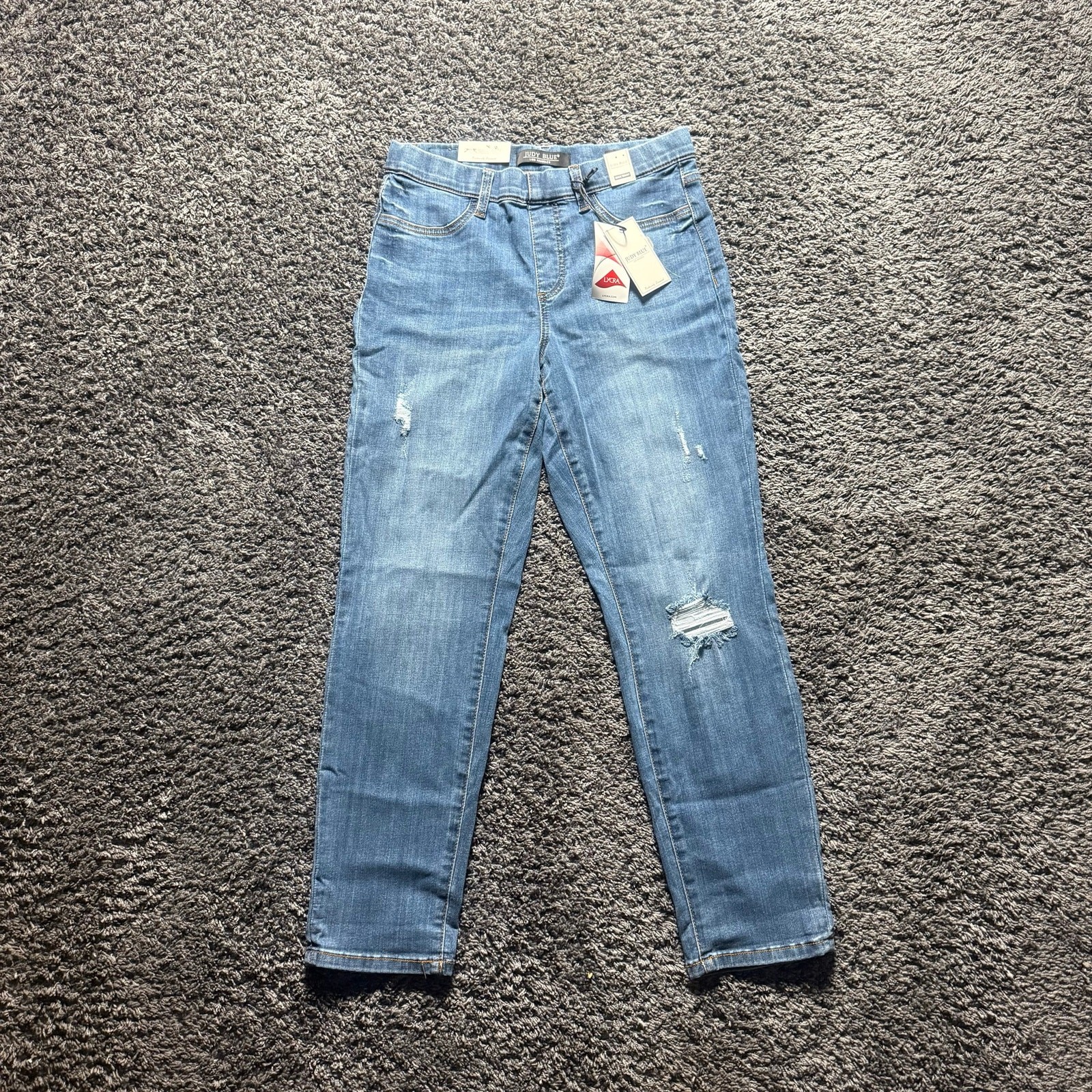 Judy Blue High Waist Distressed Skinny Jeans Light Wash Stretch Denim NWT