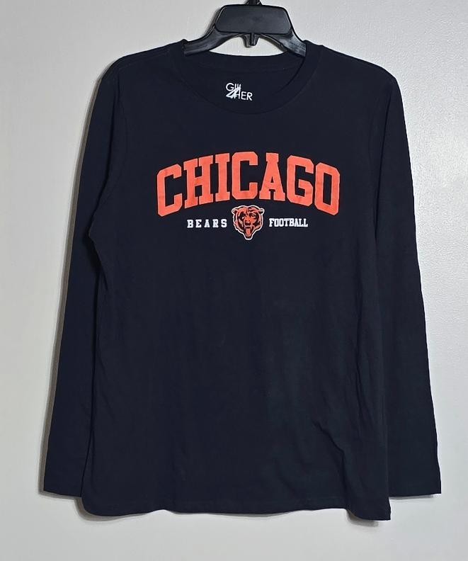 NWT G-III 4Her Chicago Bears NFL Football Navy Blue Long Sleeve T-Shirt Womens L
