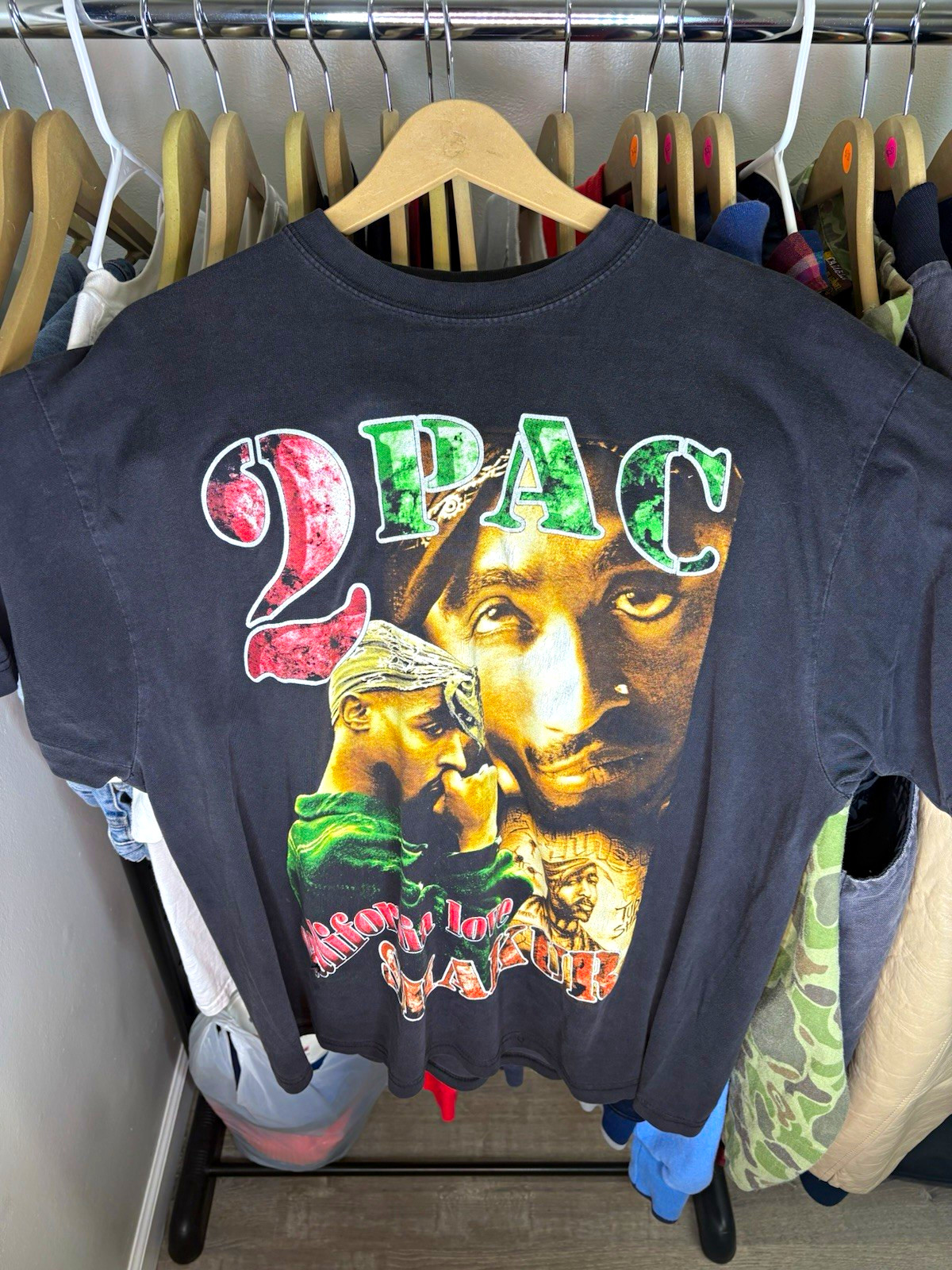 Vintage 90s Tupac Shakur California Love Double-Sided Rap T-Shirt Size XL Men
