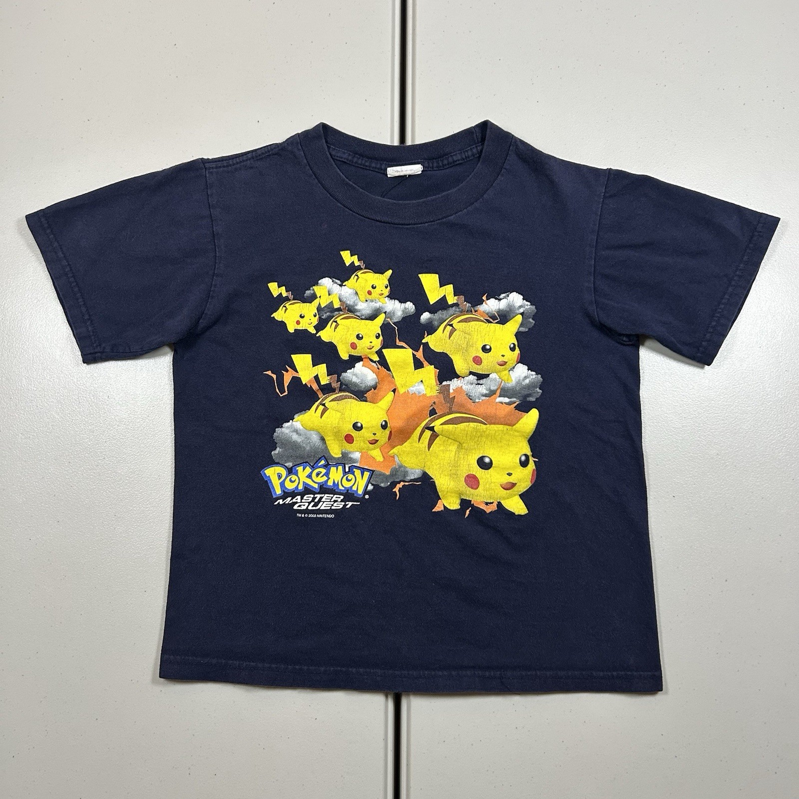 Rare Vintage Pokemon Master Quest 2002 Pikachu Graphic T Shirt Youth Kids Medium