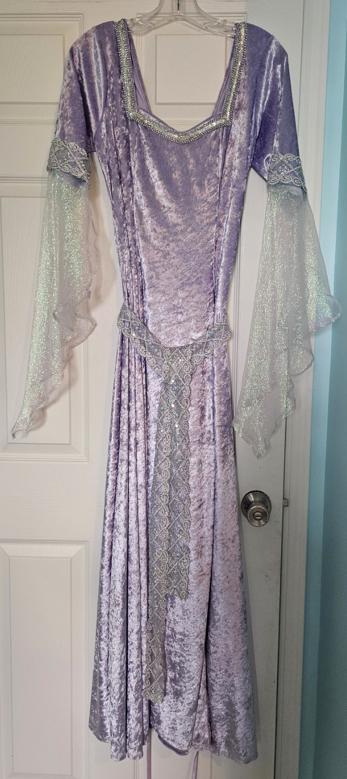 Lavender velvet fantasy medieval princess renaissance elven fairy dress size S/M