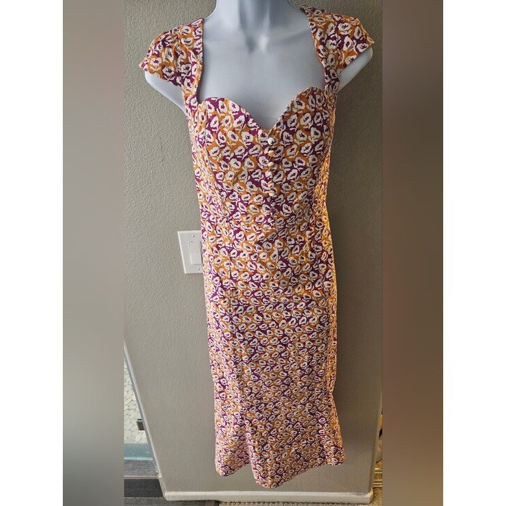 NWT Anthropologie Maeve The Cecily Floral Sweetheart Midi Dress Size Small