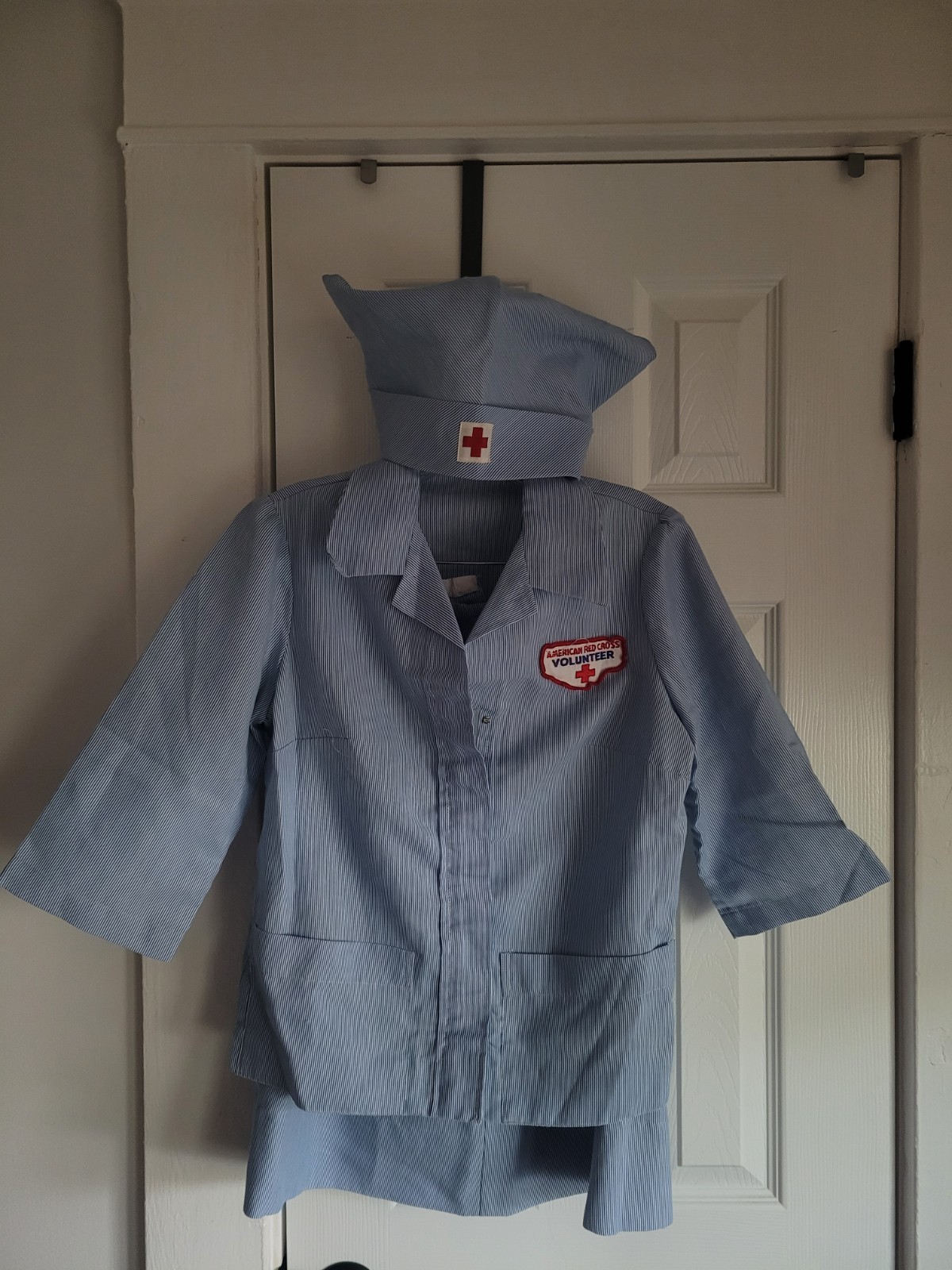 Vintage 60s American Red Cross Nurse Uniform w. Hat, Costume (Made in USA)