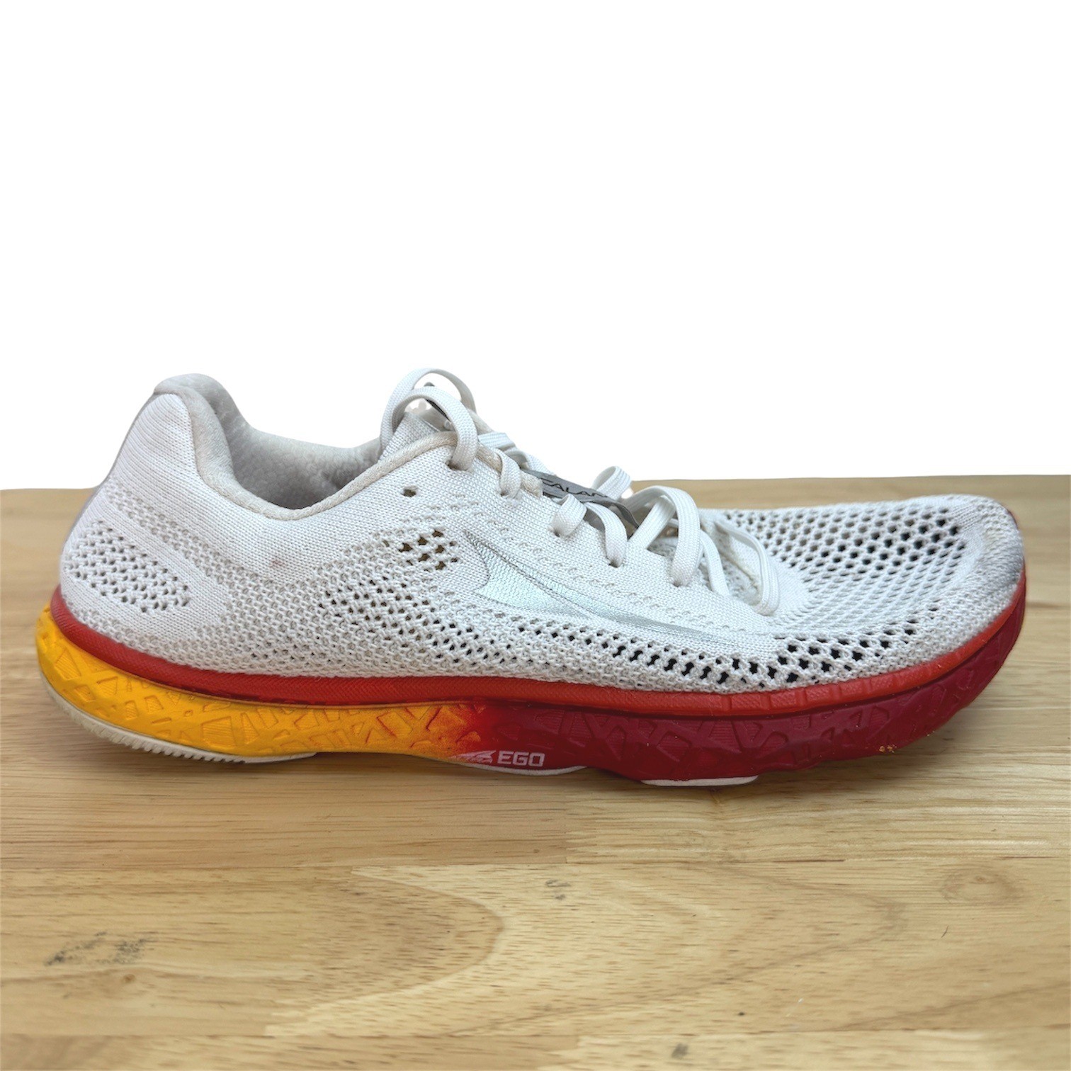 Altra Escalante Racer Running Shoes Mens 8.5 Zero Drop White Red Yellow Knit EGO