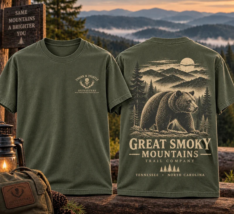 Thorn & Thistle Great Smoky Mountains Black Bear Graphic T-Shirt