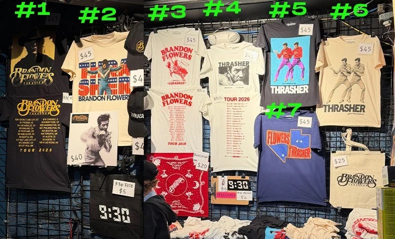 HOT Brandon Flowers Thrasher Tour 2026 Concert Merch Reprint