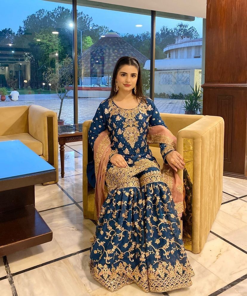 WEDDING SHARARA GHARARA PLAZZO SUIT SEQUENCE READYMADE PUNJABI PLAZZO SUIT