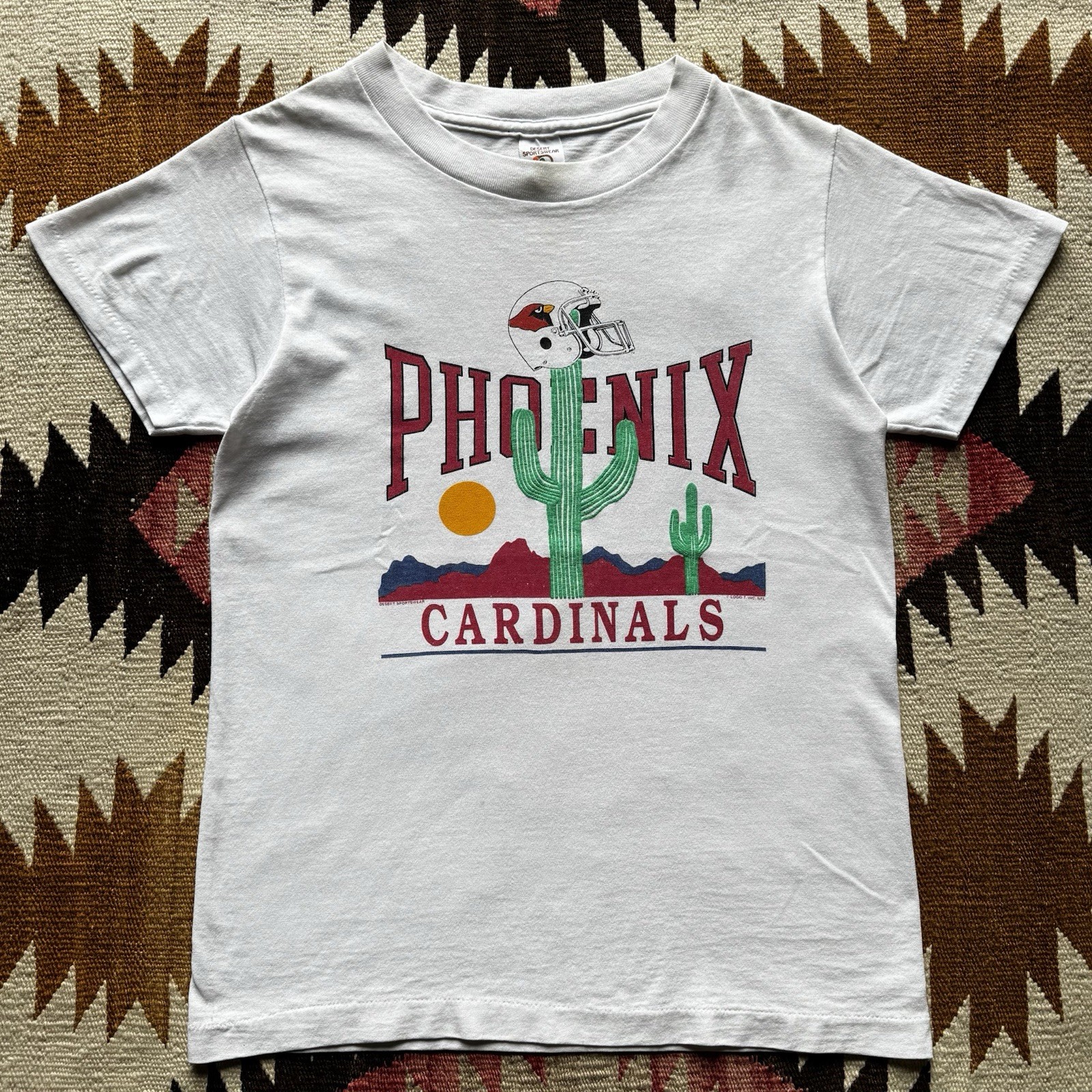 Vintage 1988-93 Phoenix Cardinals Tshirt Sz Kids Large - White