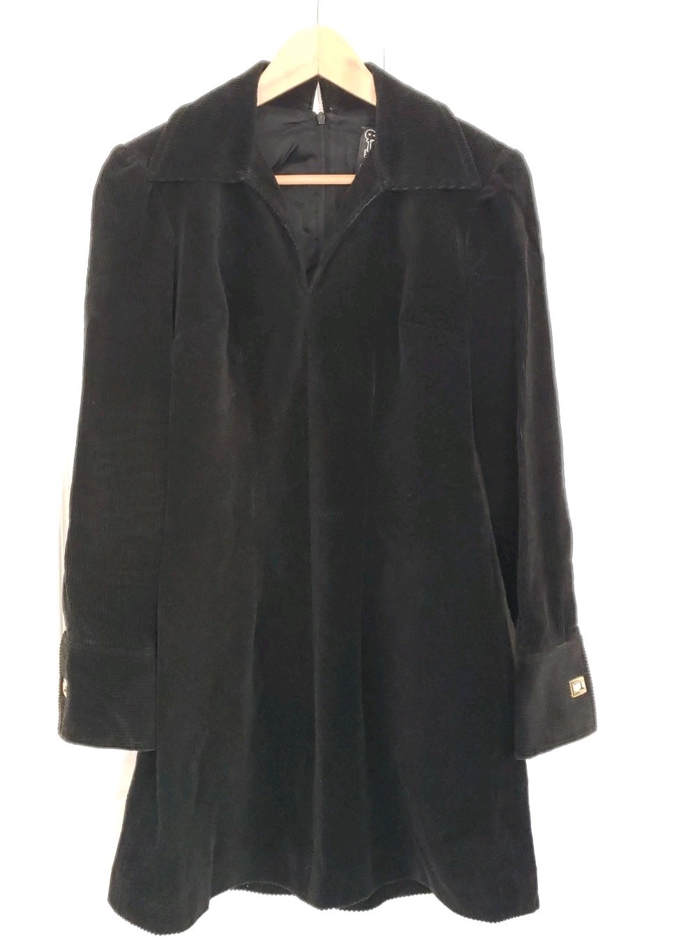 VTG Cynthia Rowley Women’s Black Corduroy Long-Sleeve Mini Dress Size 2