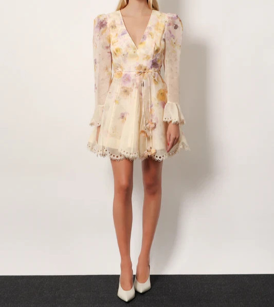 BNWT Zimmermann Memento Embroidered Mini Dress size 0P