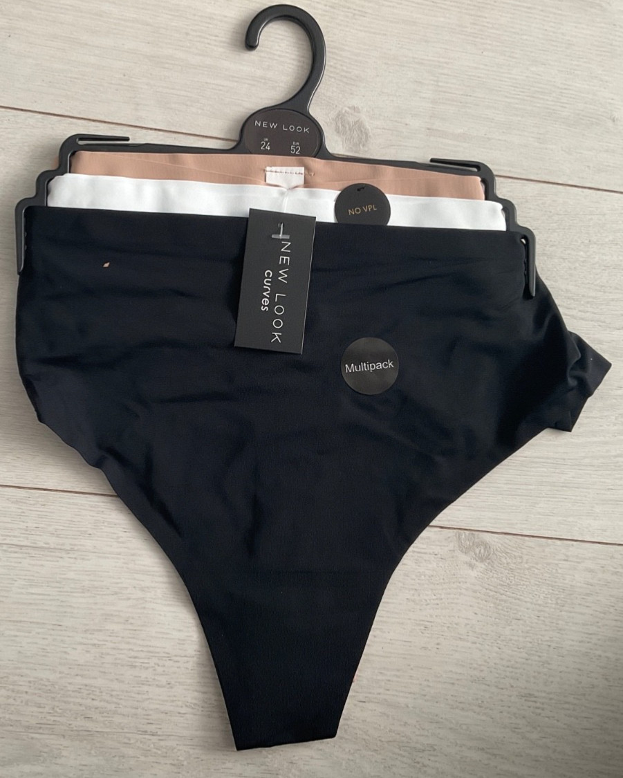 new look curve plus size 24 x 3 pack no VPL things  BNWT RRP 9.99