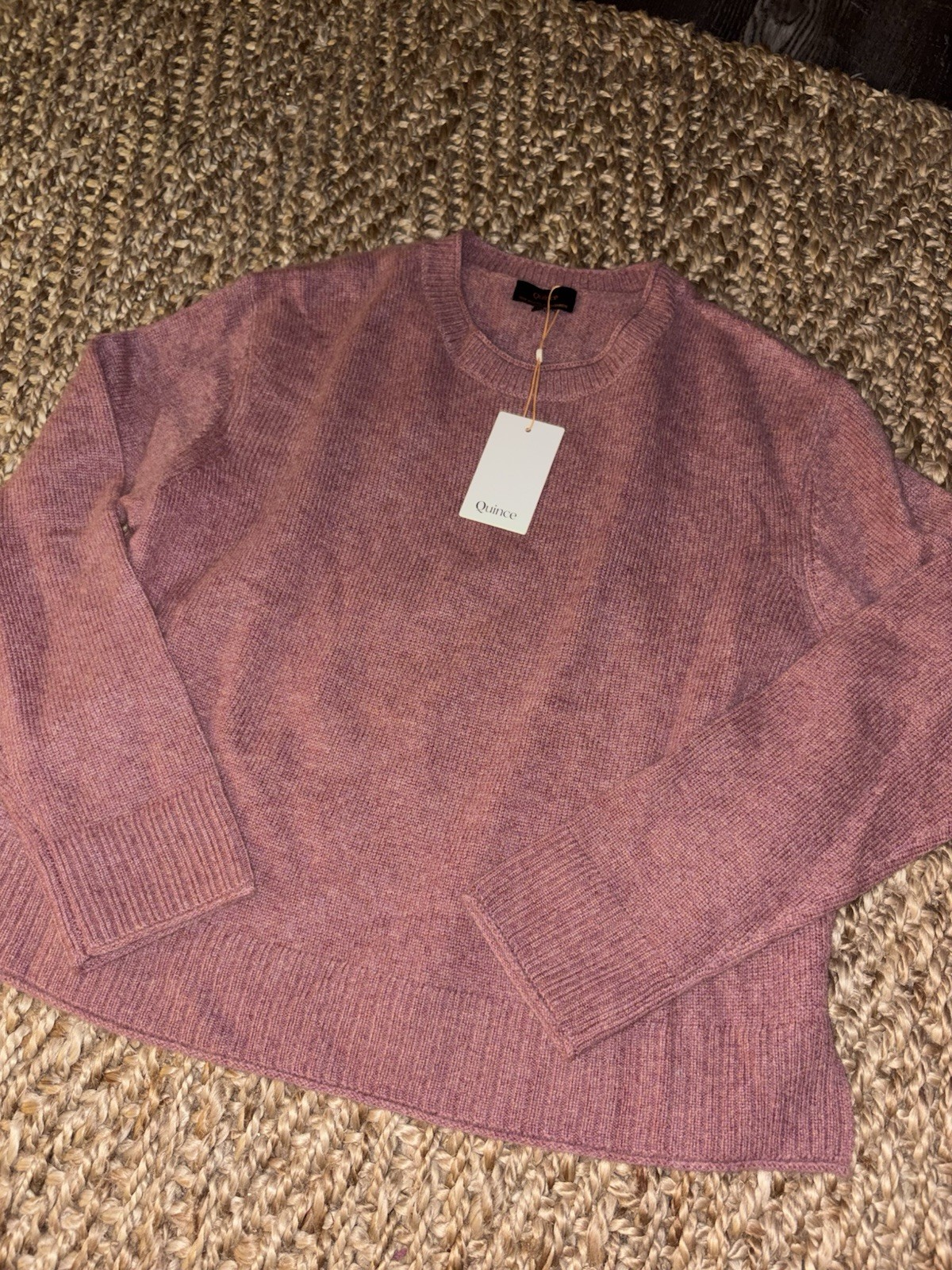 Quince Women\'s Sz Medium Mauve 100% Mongolian Cashmere Crewneck Pullover Sweater