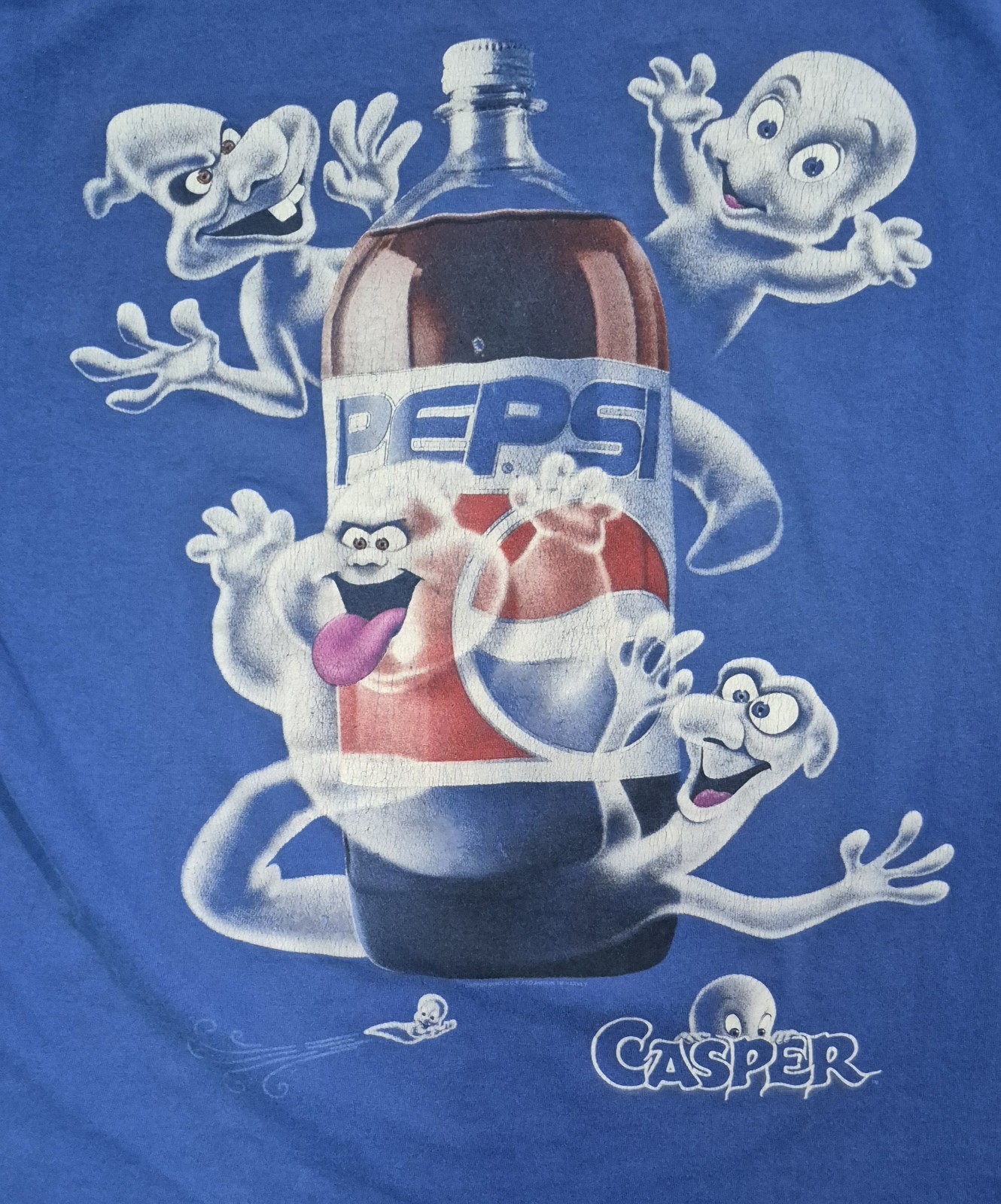 Casper The Ghost Vintage 90s Promo Pepsi Tee Shirt XL Single Stitch Halloween