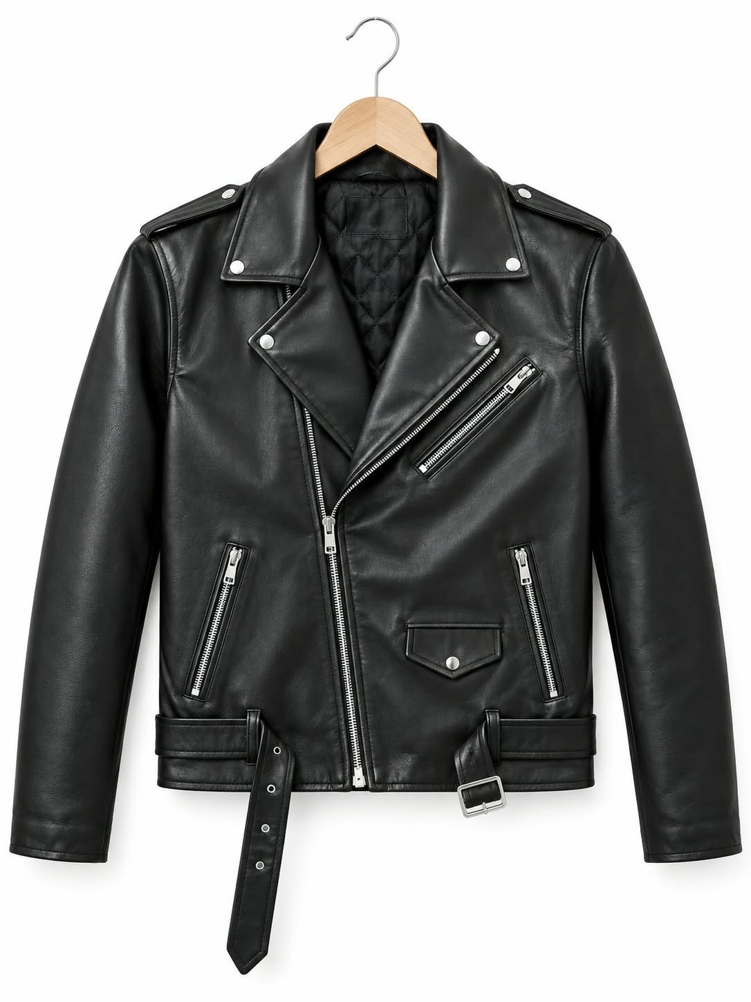 Men\'s Korean Style Black Faux Leather Jacket – Modern Fashion Biker Coat