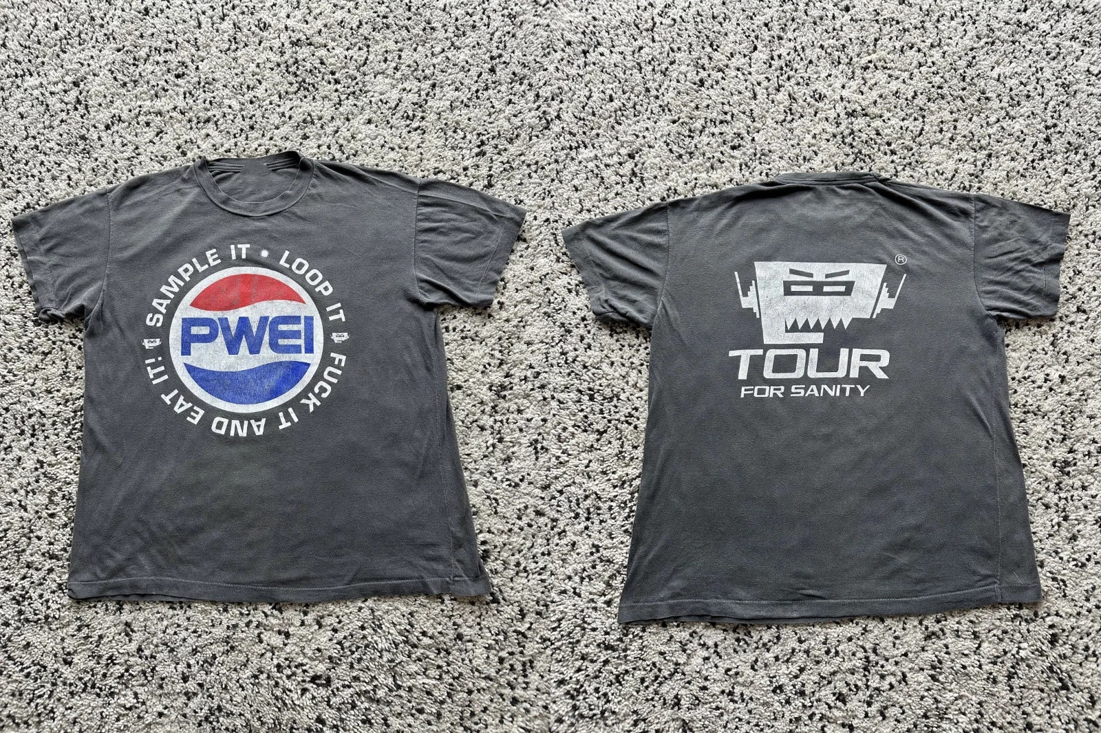 1991 Pop Will Eat Itself PWEI Tour For Sanity Shirt Full Size S-5XL