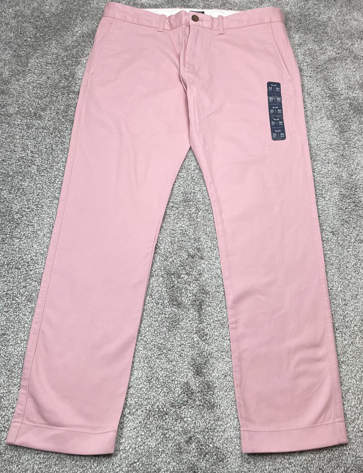 J.Crew Men\'s Slim Fit Flex Chino 33x30 Rose Pink Stretch Cotton