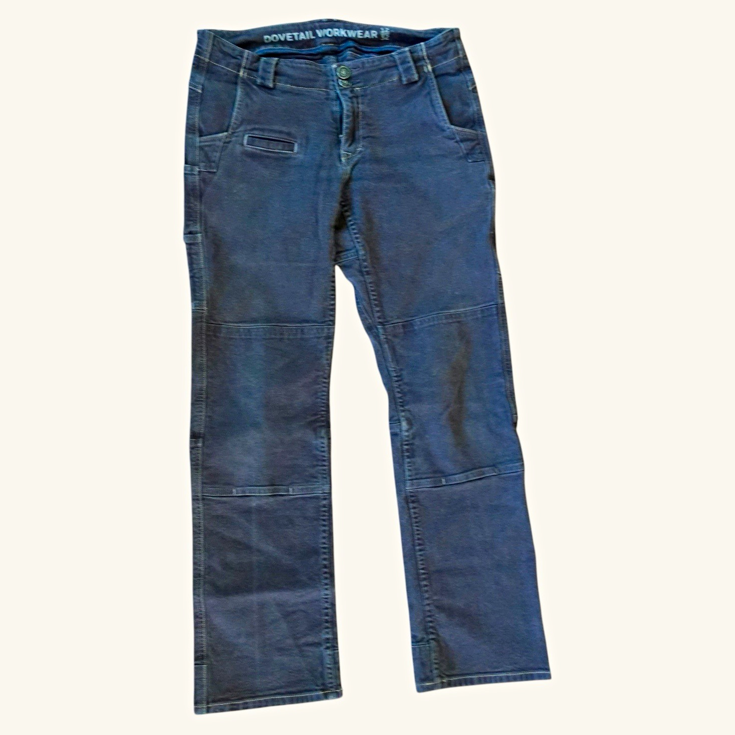 Dovetail Workwear Women’s Brow Denim Carpenter Straight Leg Pants Pockets 12x32