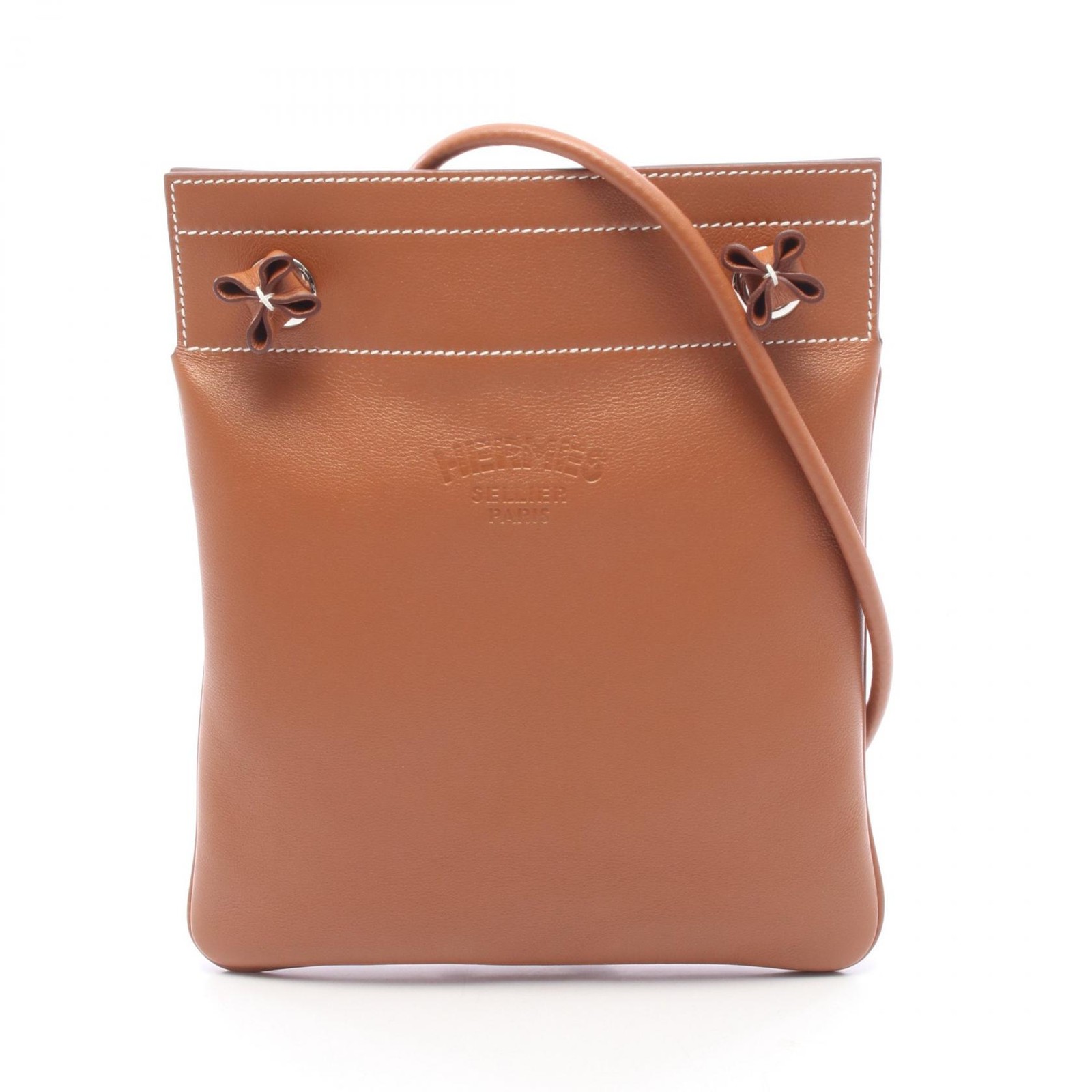 HERMES Aline Mini Shoulder crossbody Bag Z Evercolor Gold Used Women SHW used