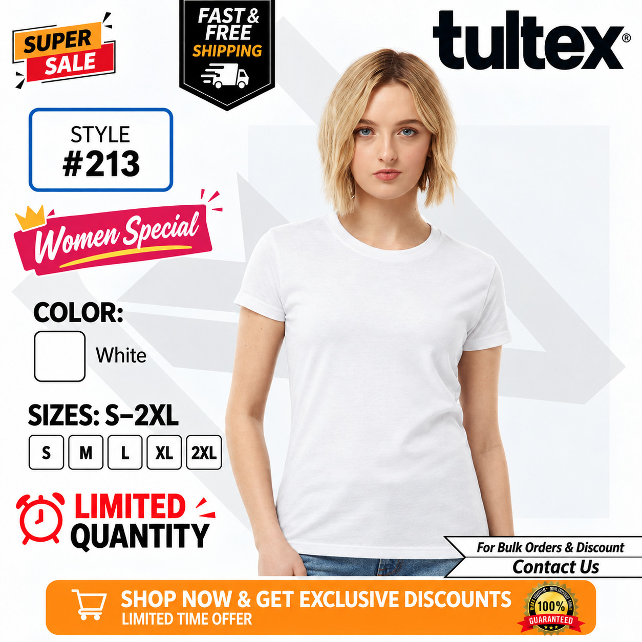 Tultex 213 Women\'s Fine Jersey Slim Fit T-Shirt Blank Lightweight Tee M-XL